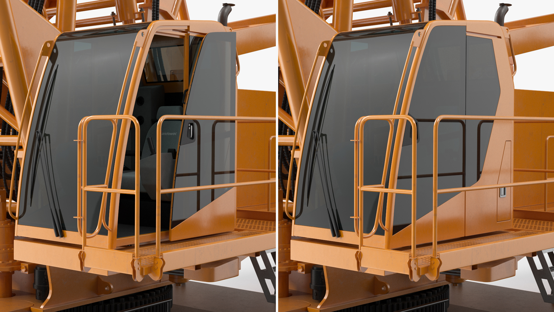 3D model Crawler Crane with Lattice Boom for Construction Rigged