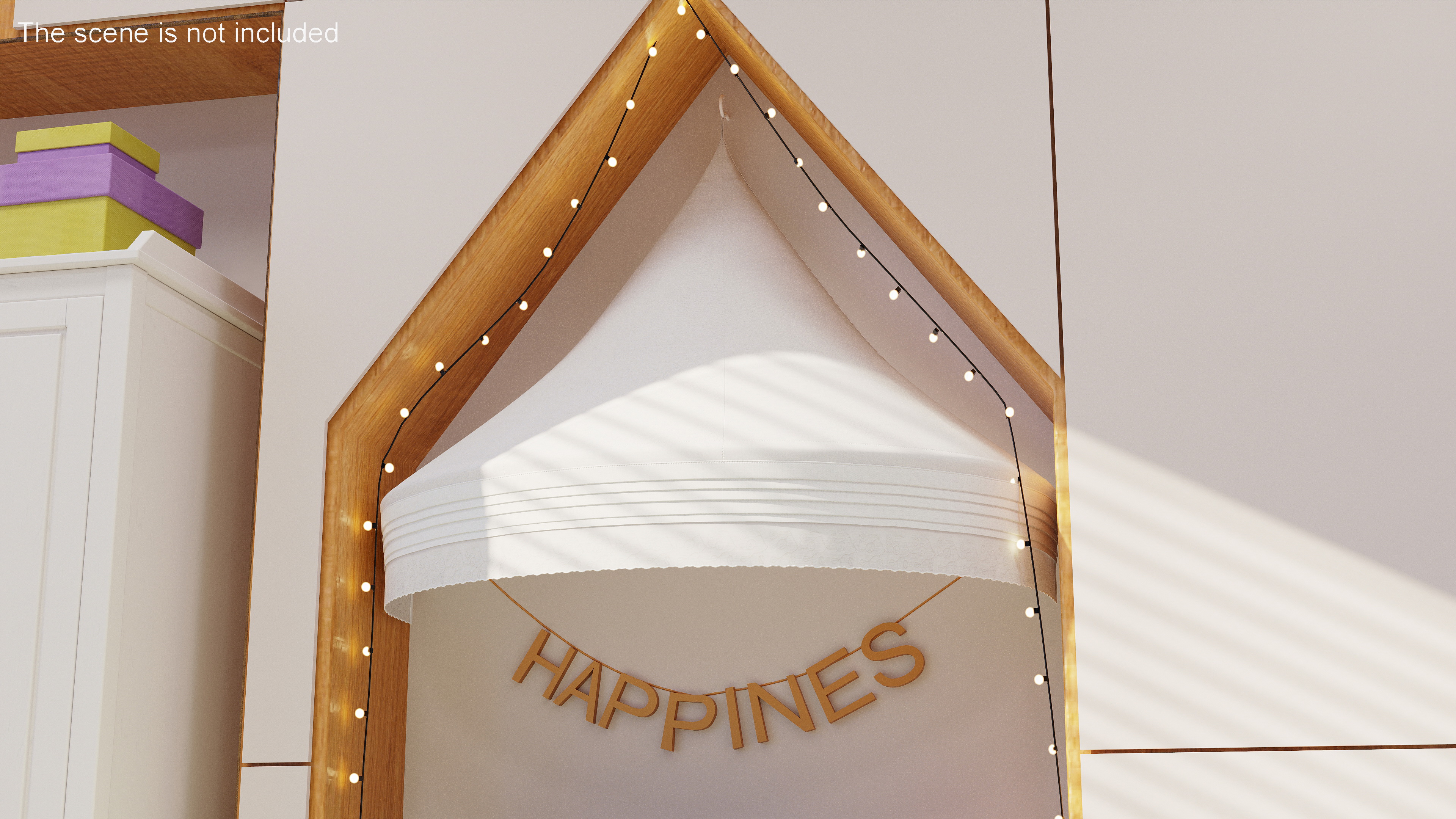 3D Bed Canopy for Children Room IKEA LEN White model