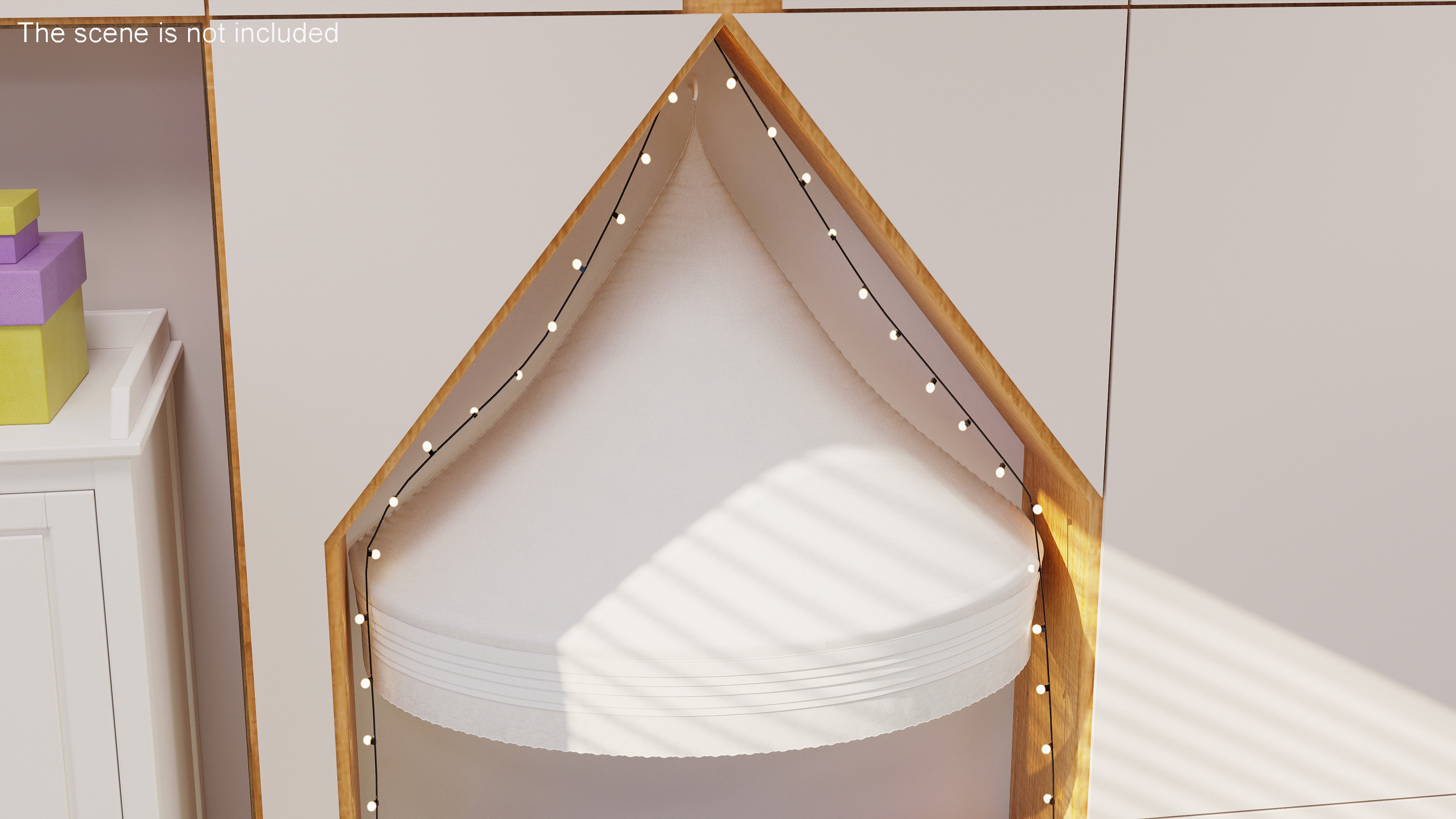 3D Bed Canopy for Children Room IKEA LEN White model
