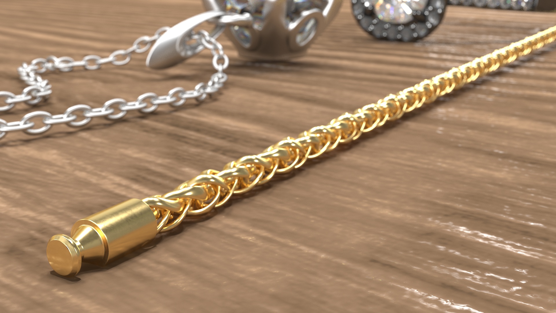 3D Golden Wheat Chain model