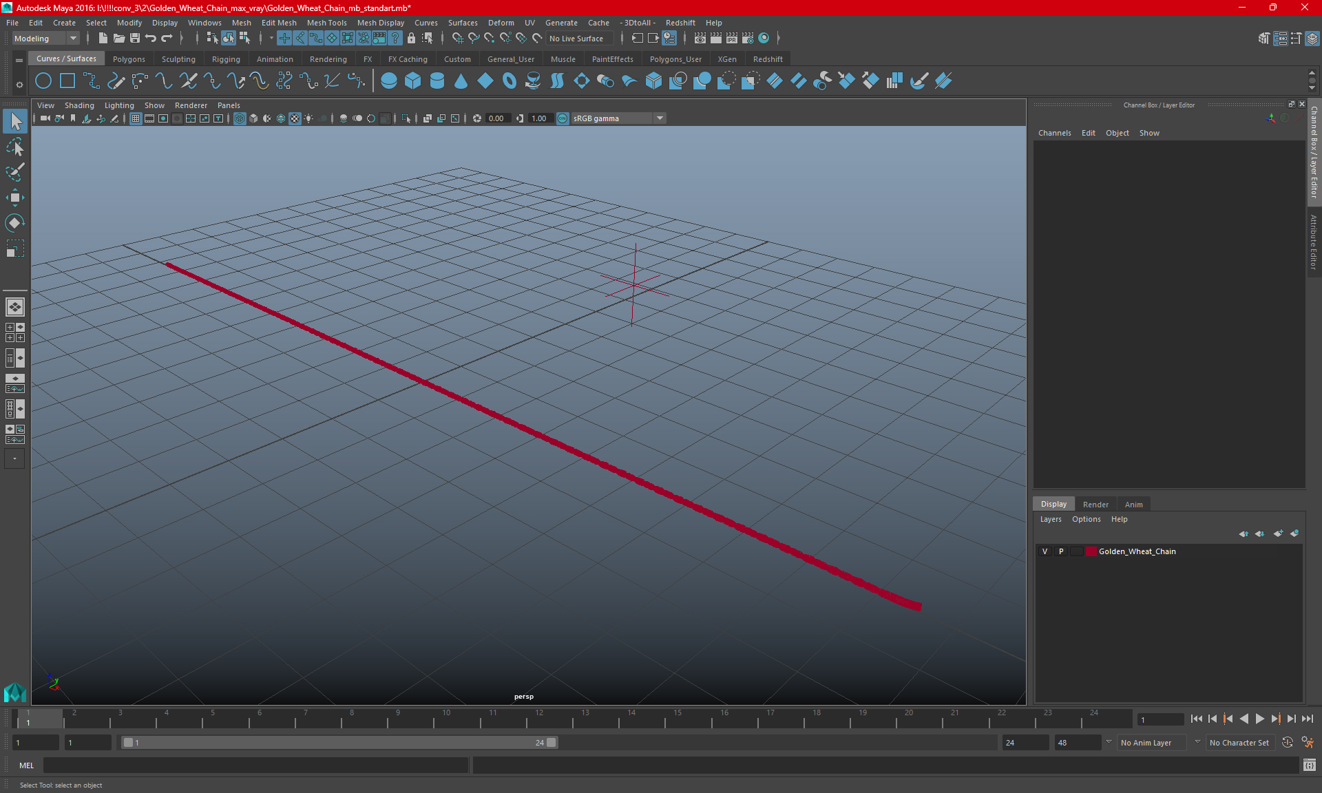 3D Golden Wheat Chain model