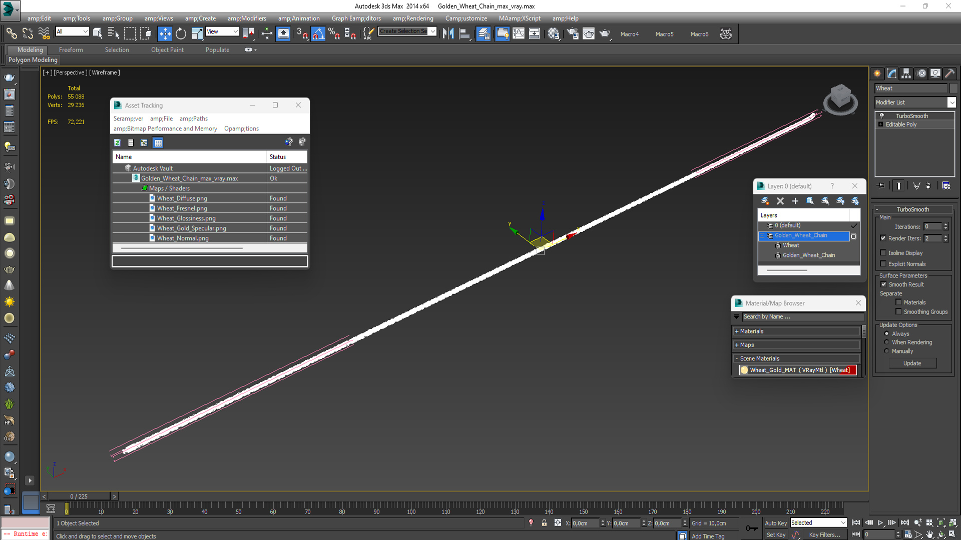 3D Golden Wheat Chain model