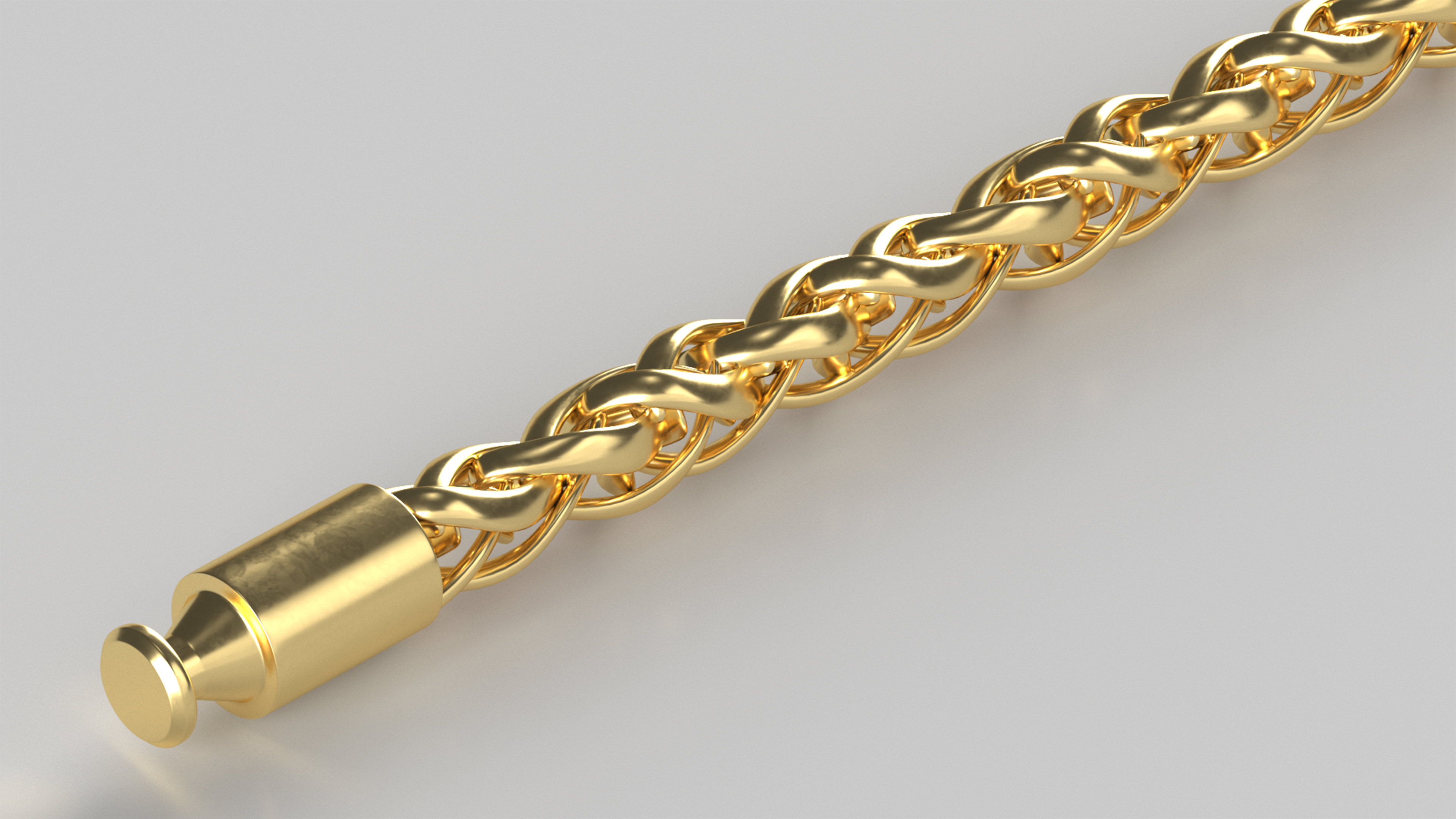 3D Golden Wheat Chain model