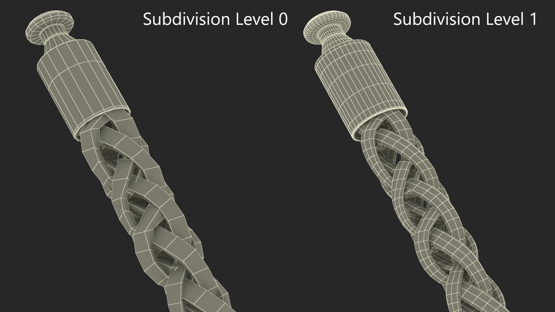 3D Golden Wheat Chain model