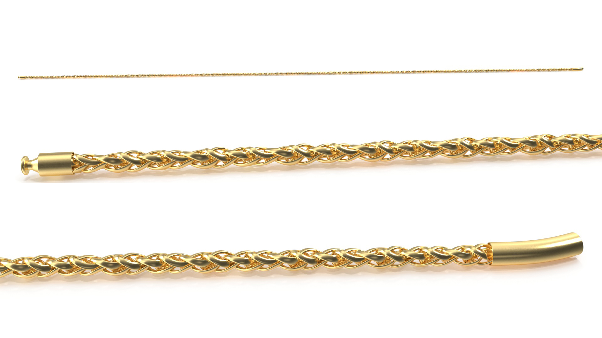3D Golden Wheat Chain model