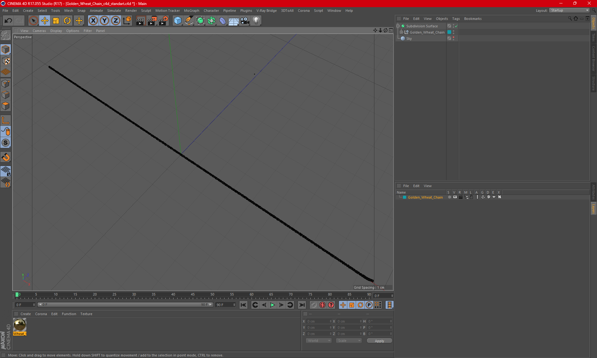 3D Golden Wheat Chain model