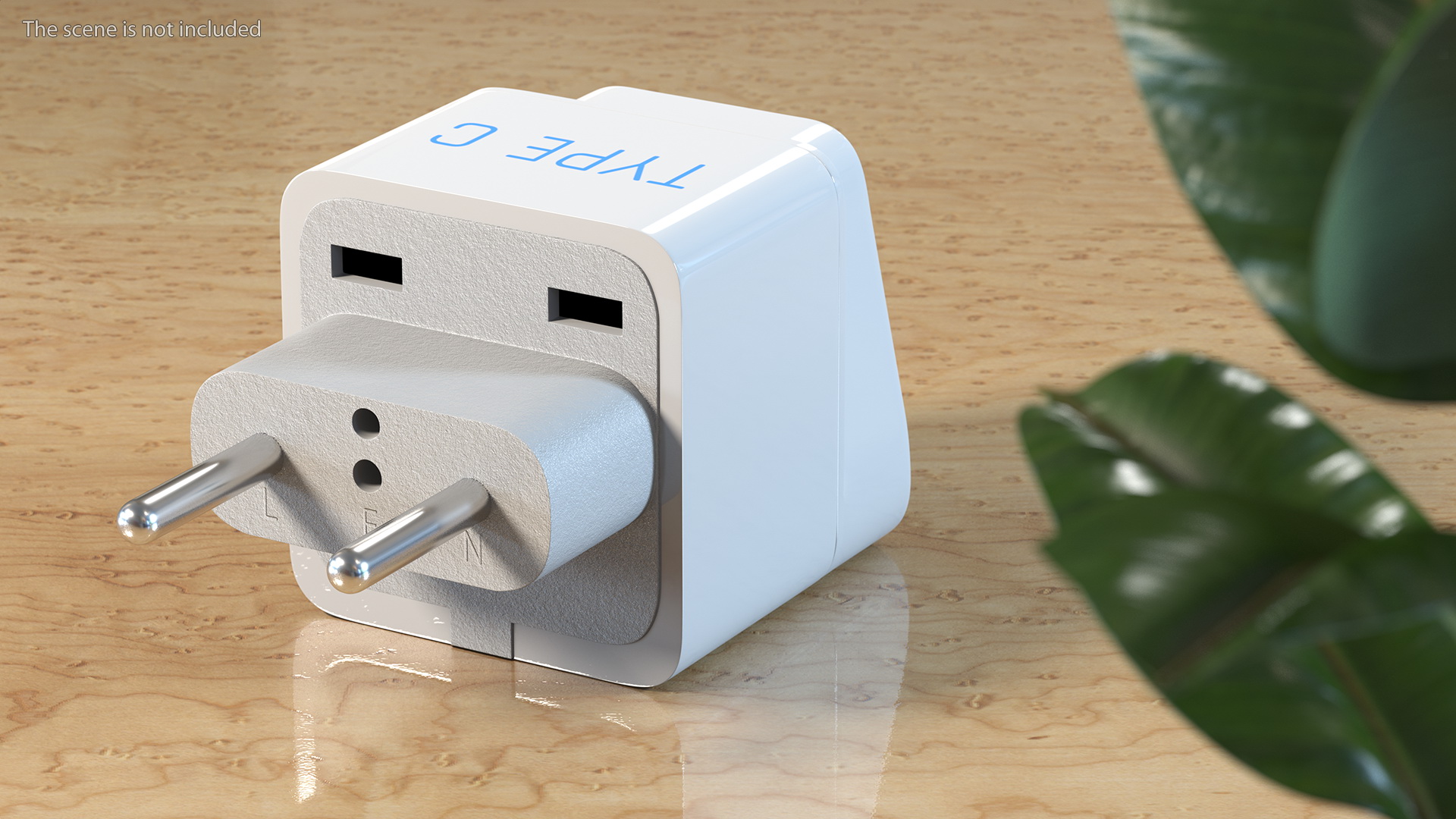 3D model Type C Universal Plug Adapter White
