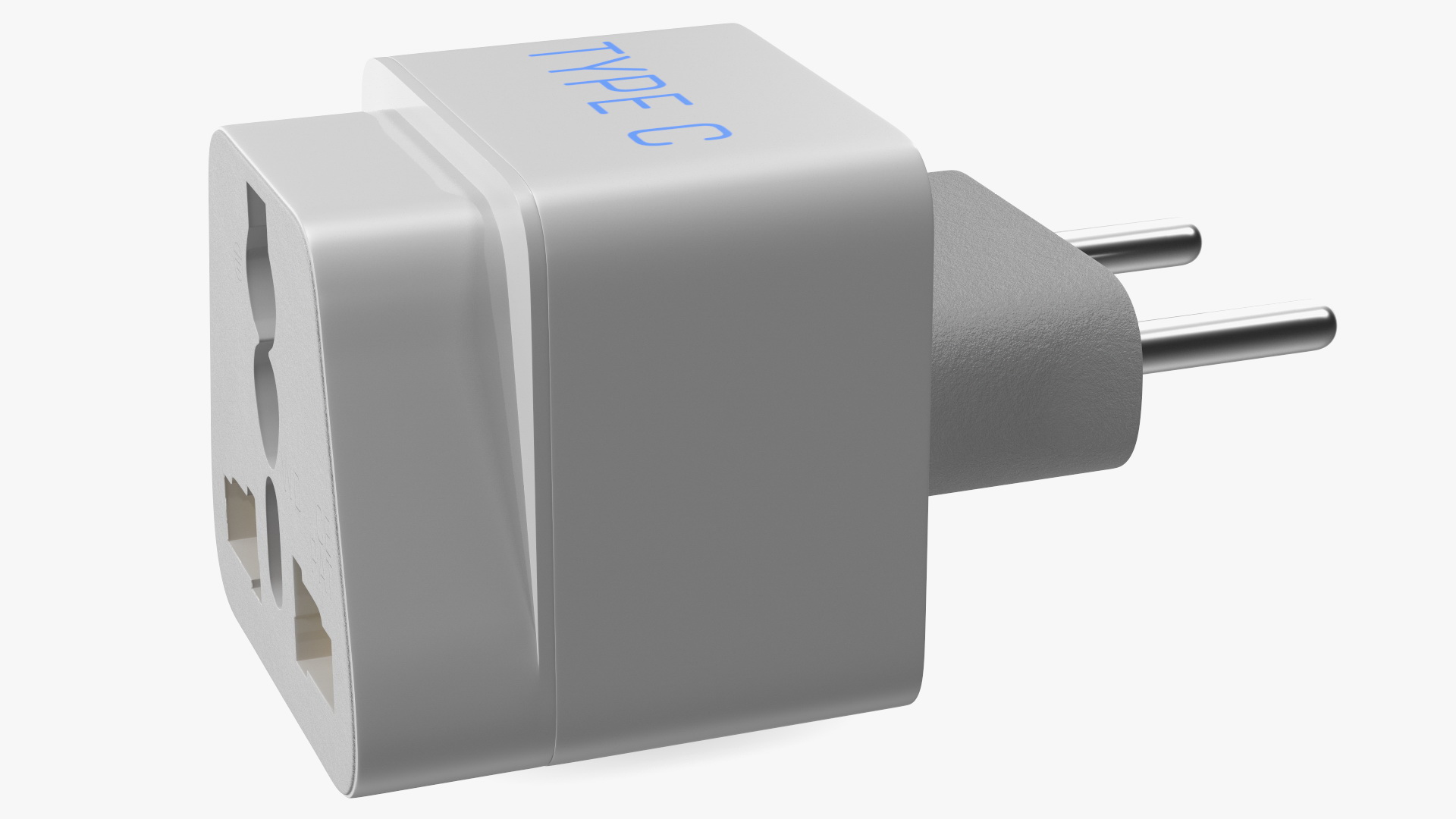 3D model Type C Universal Plug Adapter White