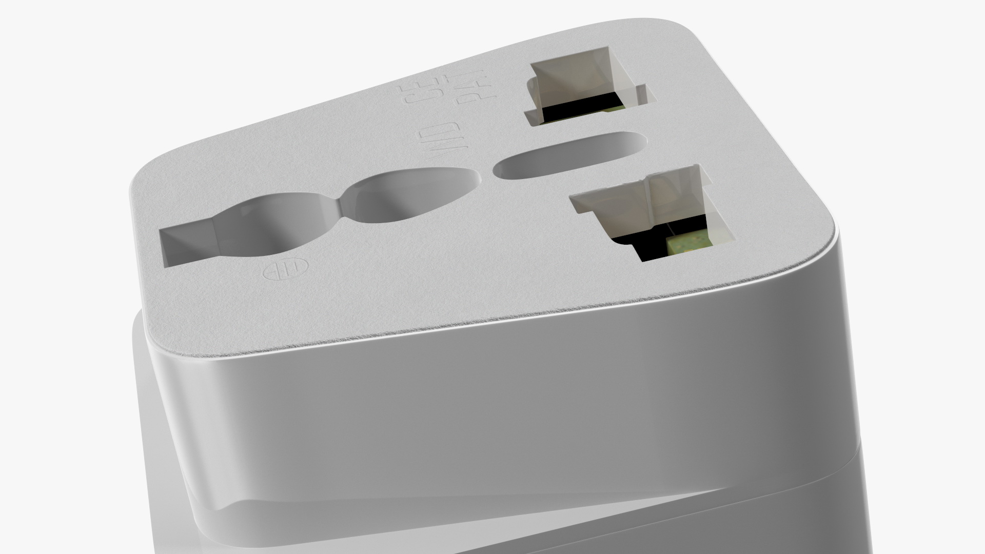 3D model Type C Universal Plug Adapter White