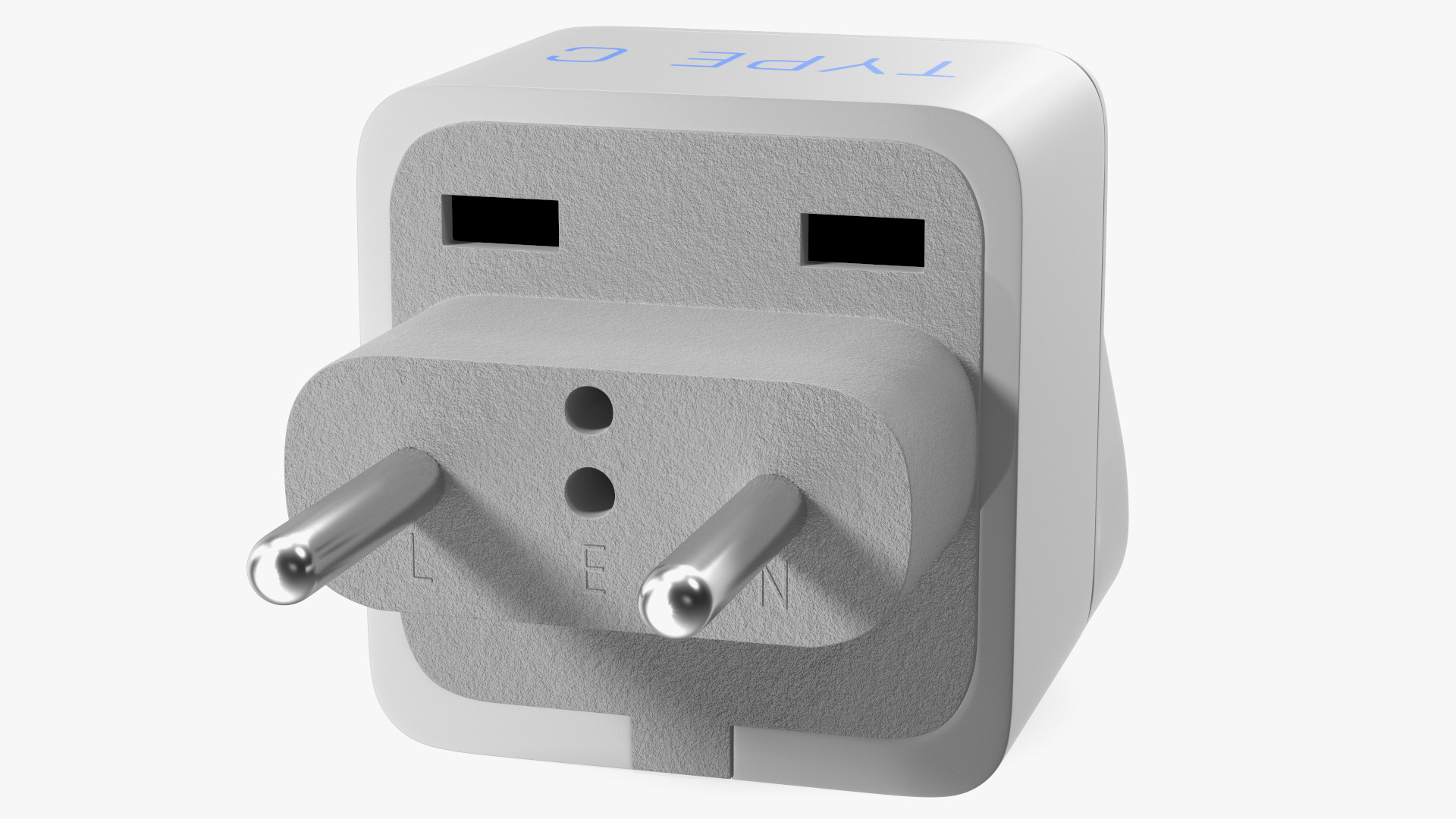 3D model Type C Universal Plug Adapter White