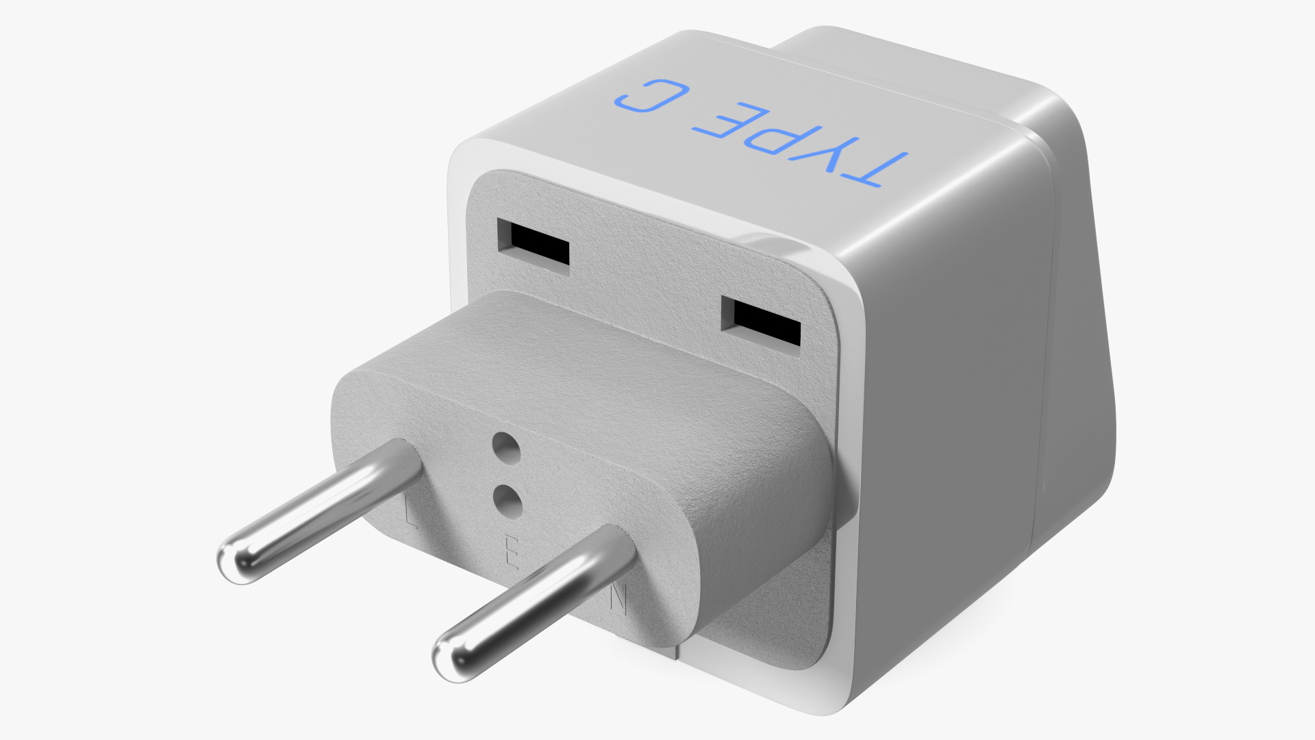 3D model Type C Universal Plug Adapter White
