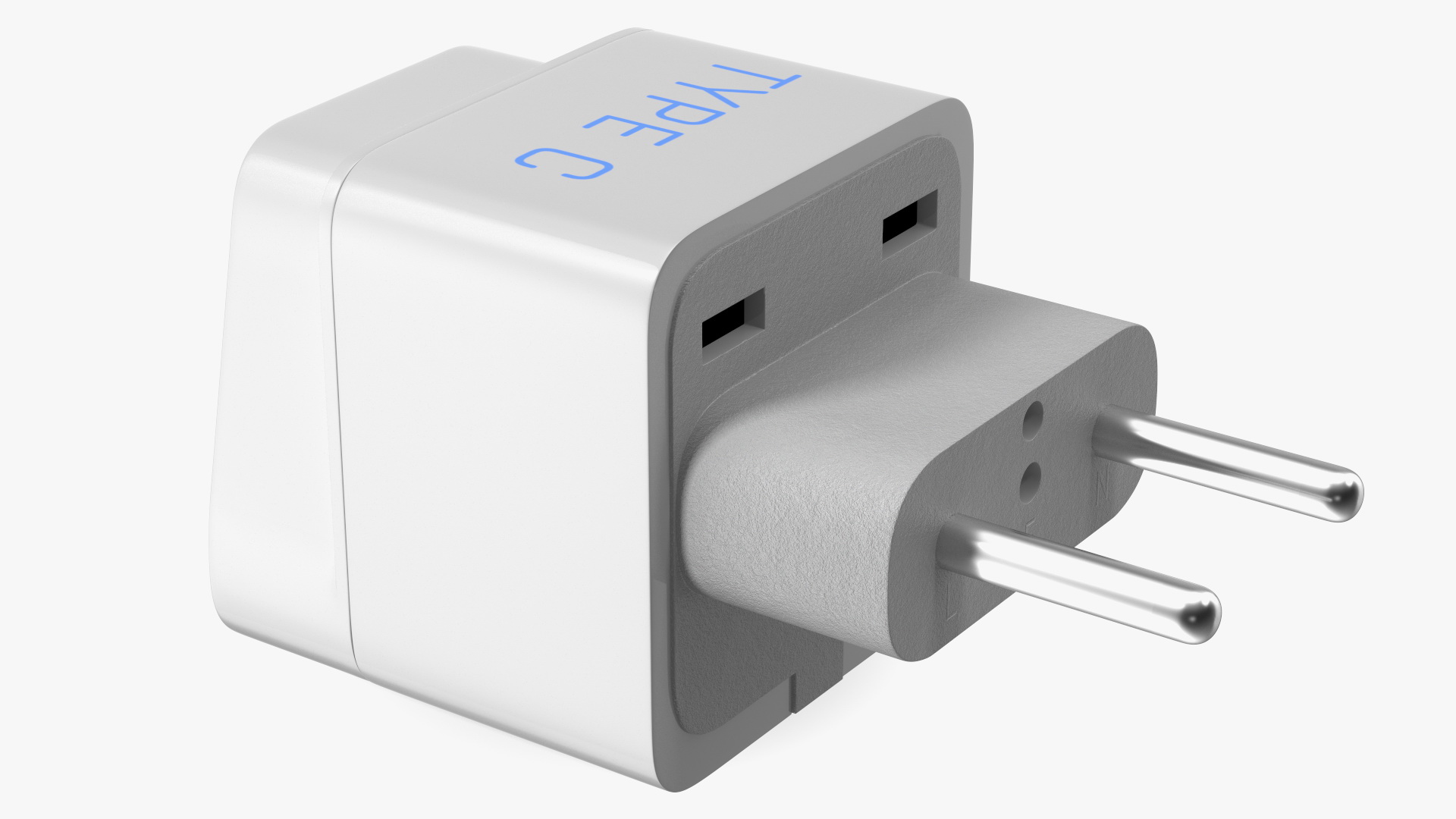 3D model Type C Universal Plug Adapter White