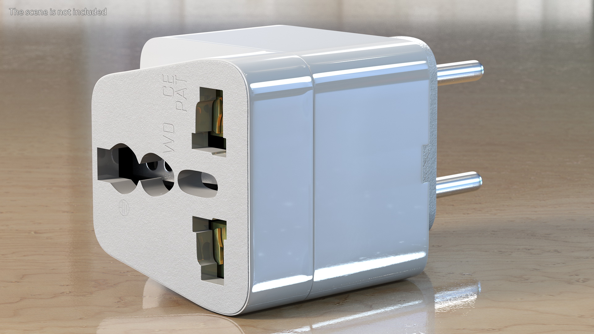 3D model Type C Universal Plug Adapter White