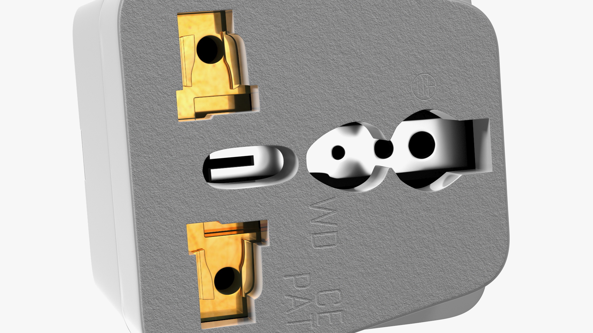 3D model Type C Universal Plug Adapter White