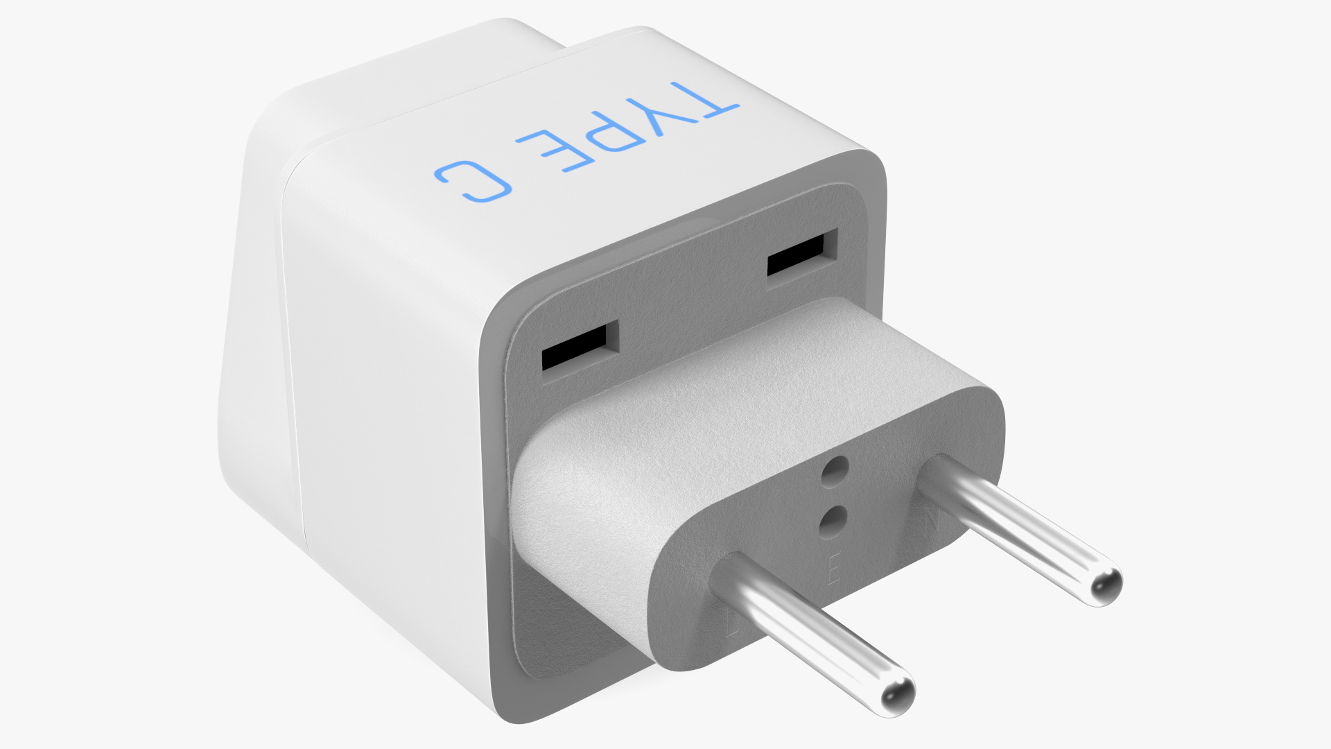 3D model Type C Universal Plug Adapter White