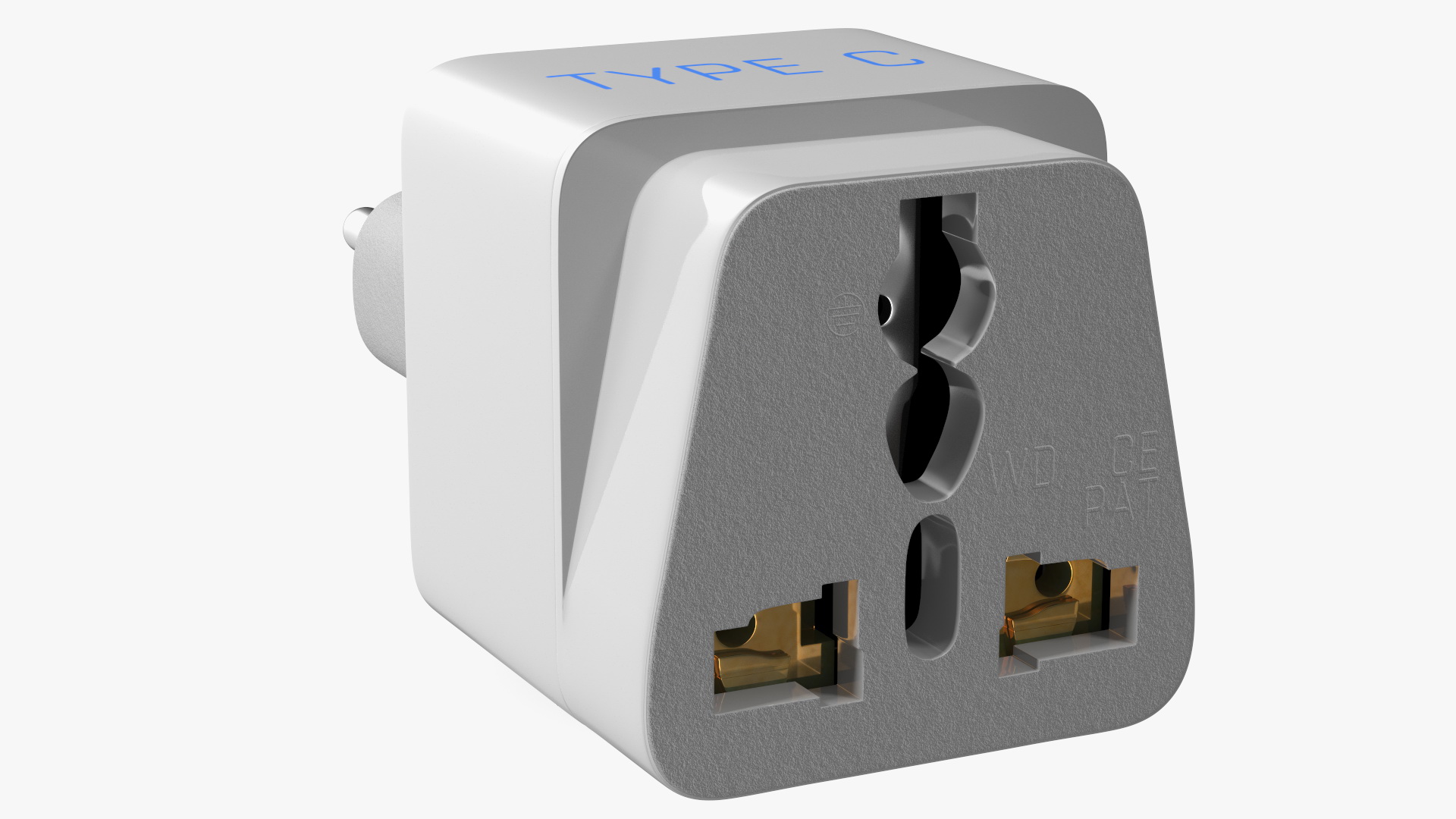 3D model Type C Universal Plug Adapter White