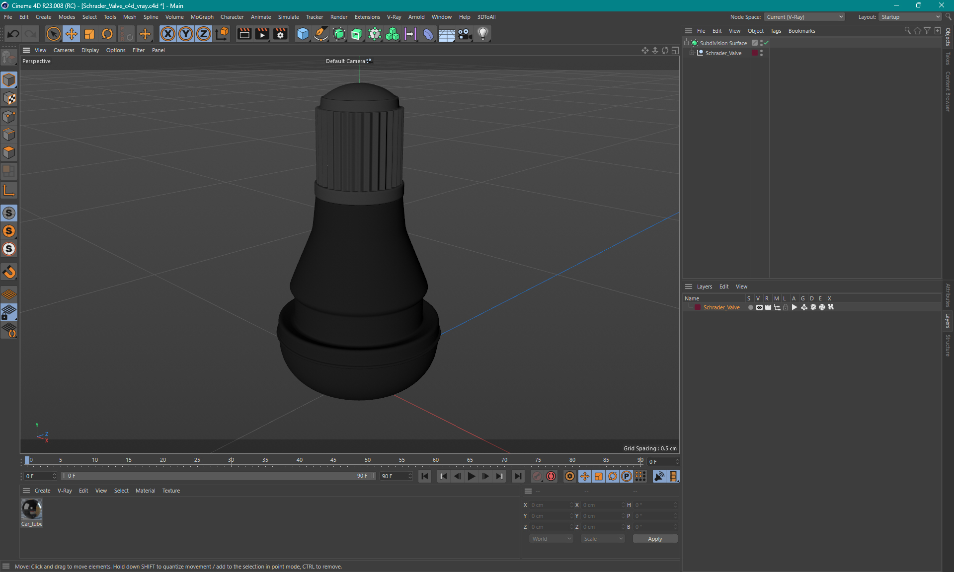 Schrader Valve 3D model