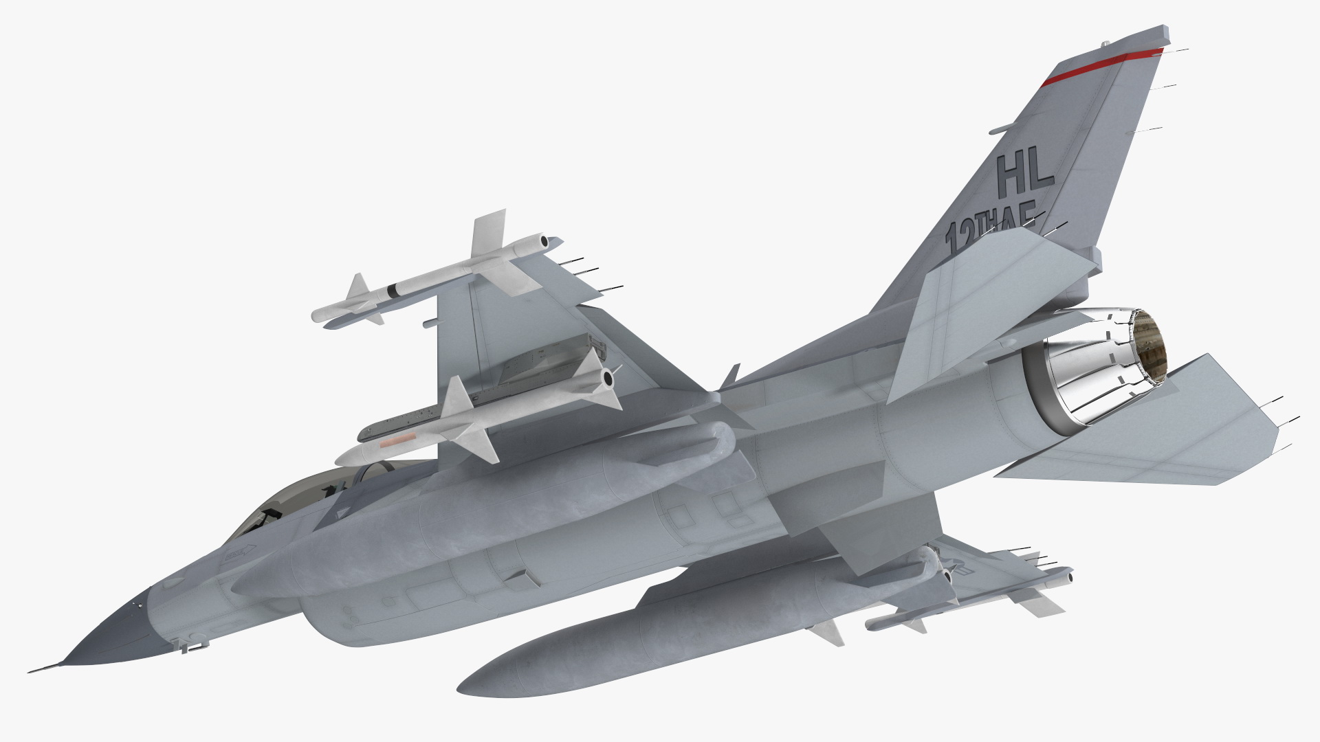 3D Fighter F-16 with Missile Launcher LAU-129 Rigged for Maya model