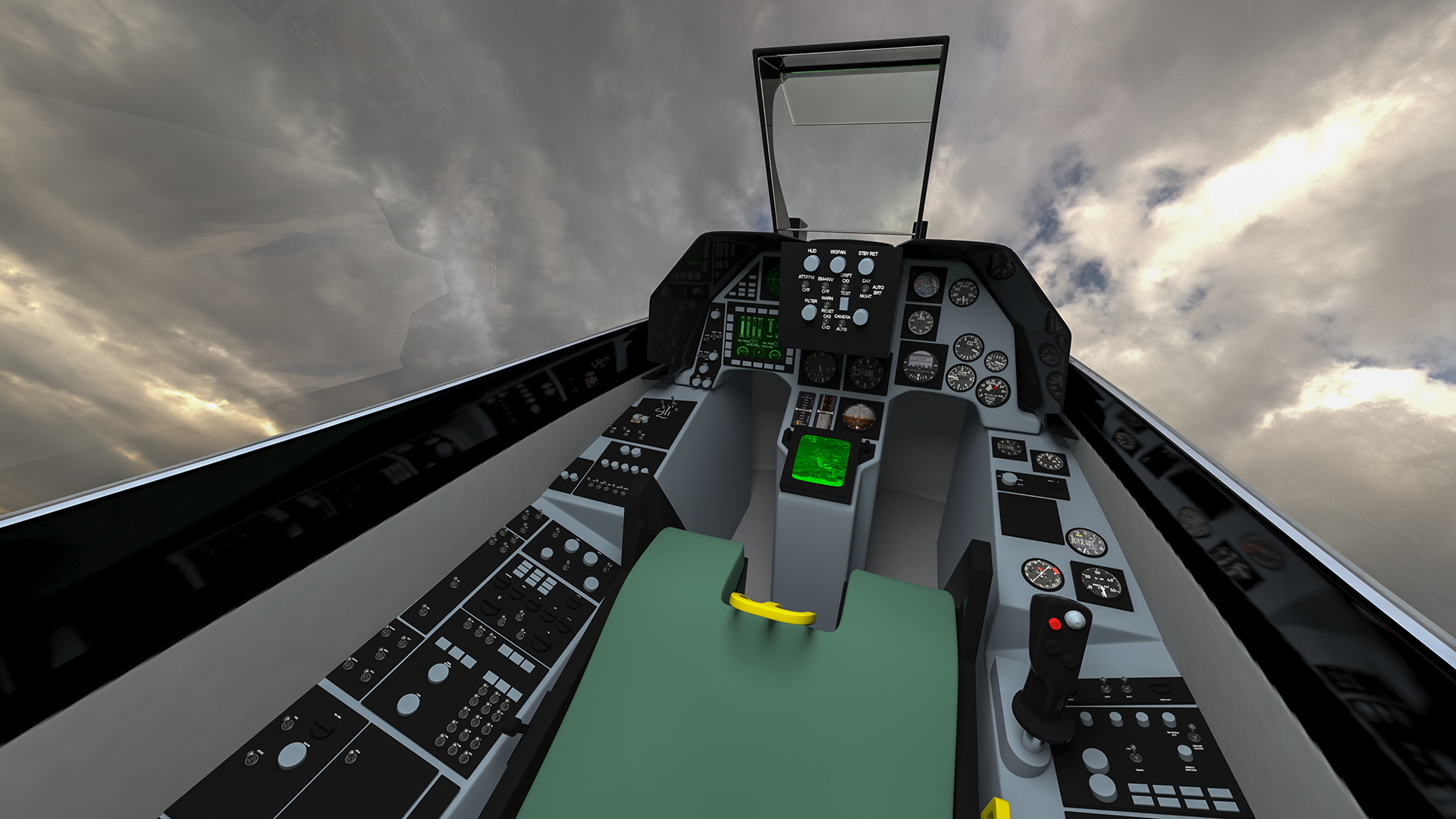 3D Fighter F-16 with Missile Launcher LAU-129 Rigged for Maya model