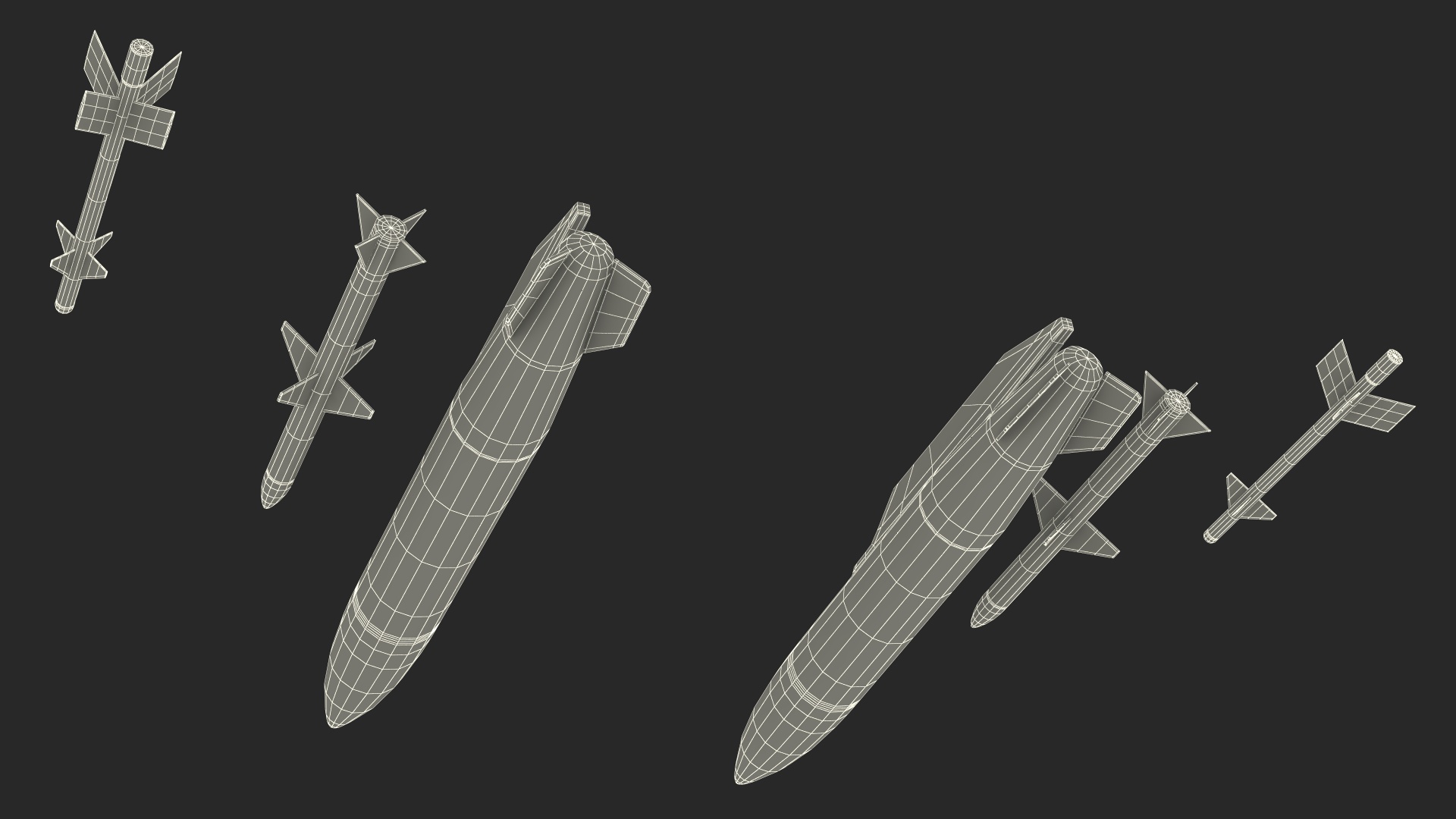 3D Fighter F-16 with Missile Launcher LAU-129 Rigged for Maya model