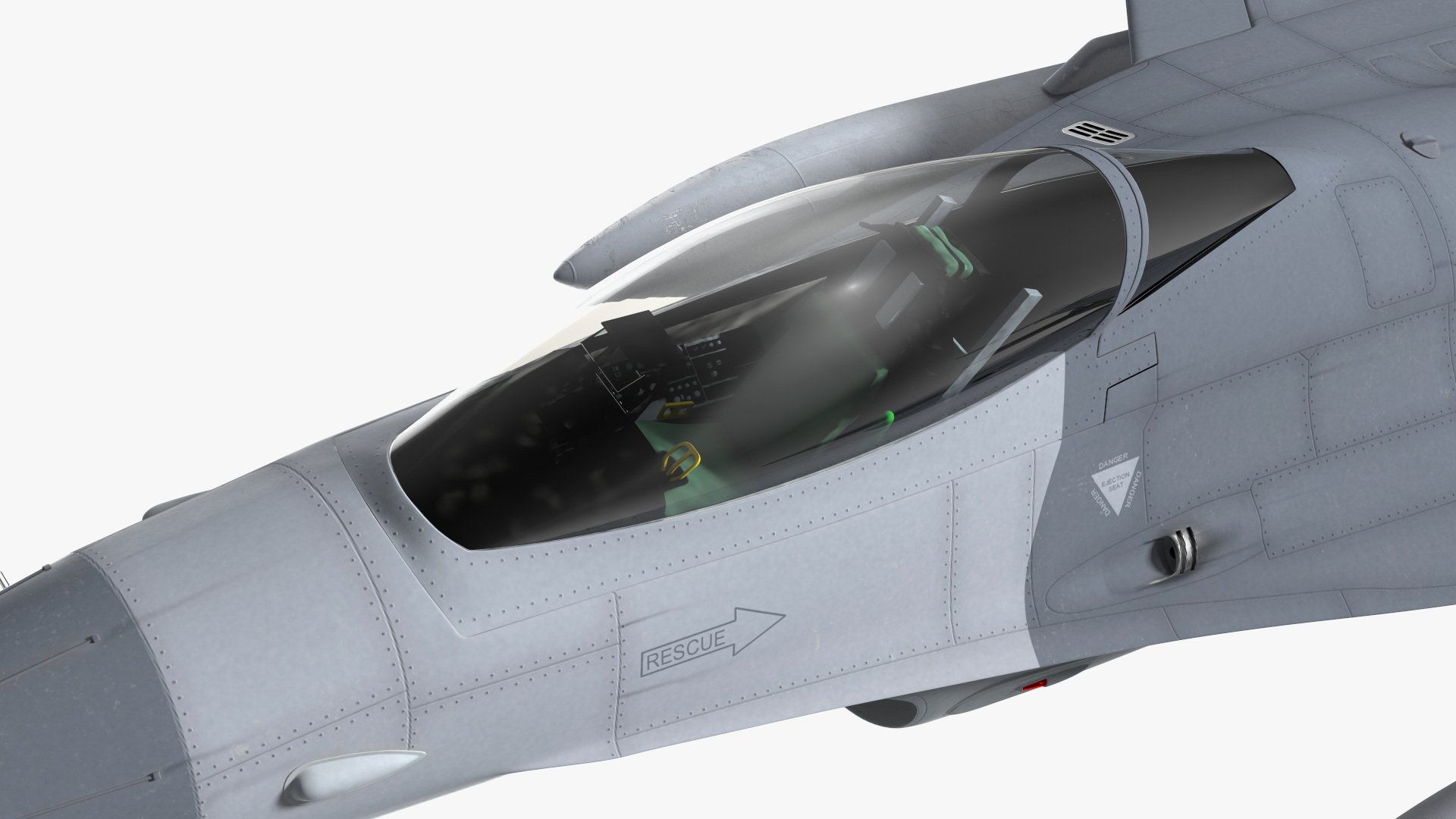 3D Fighter F-16 with Missile Launcher LAU-129 Rigged for Maya model