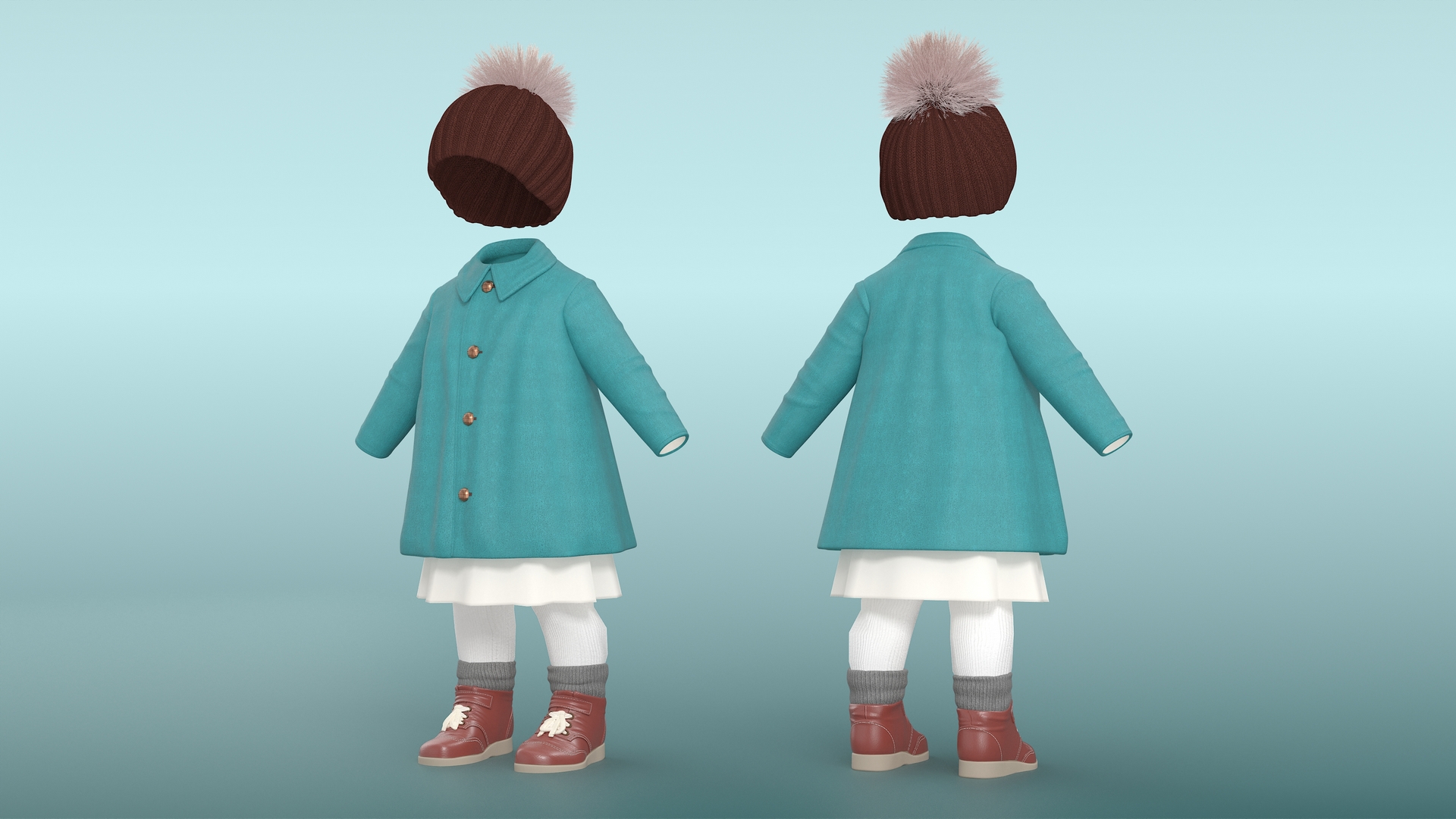Outdoor Autumn Clothes for Girls 3D