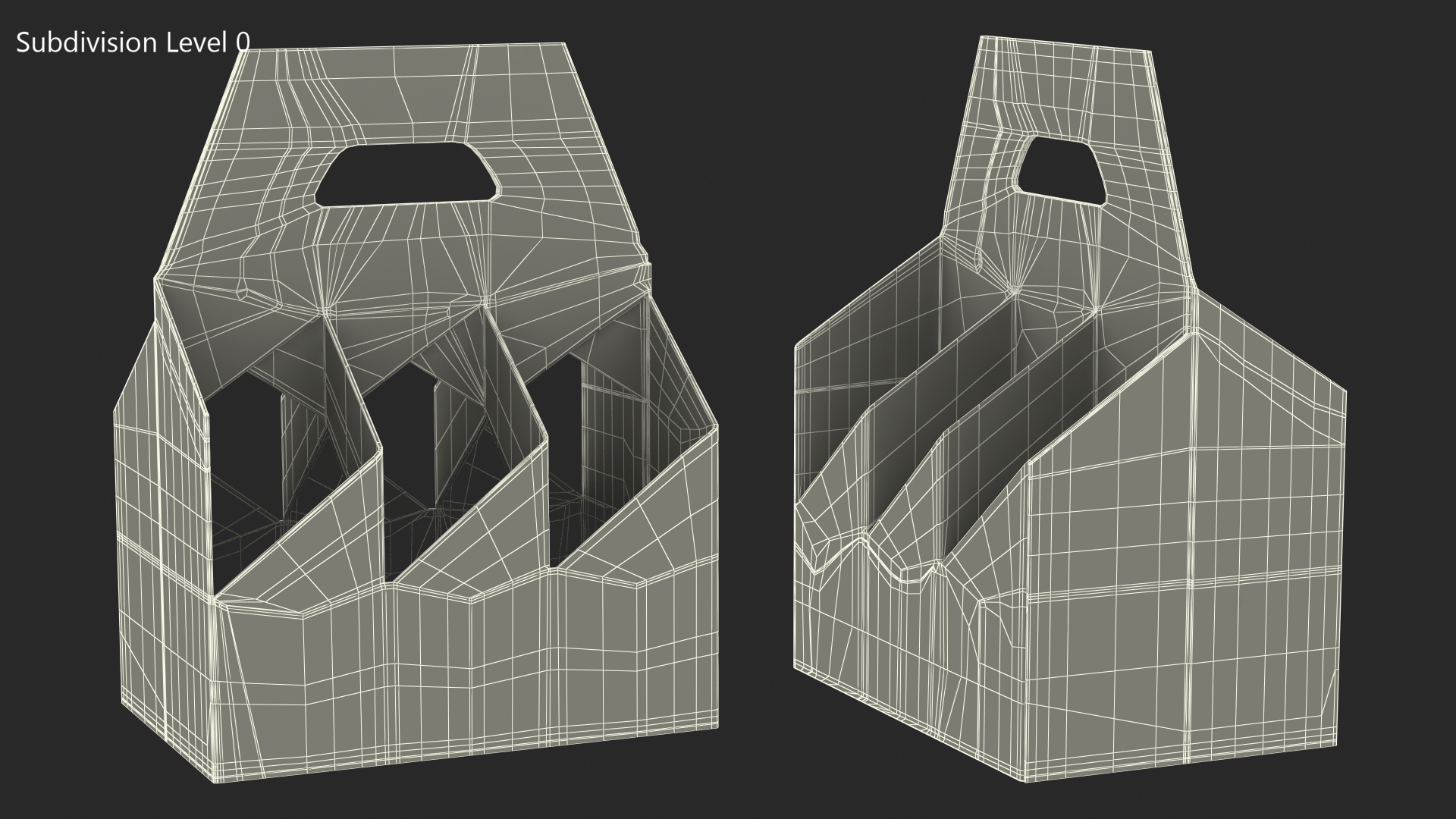 Six Pack Bottle White Cardboard Carrier Box Empty 3D model