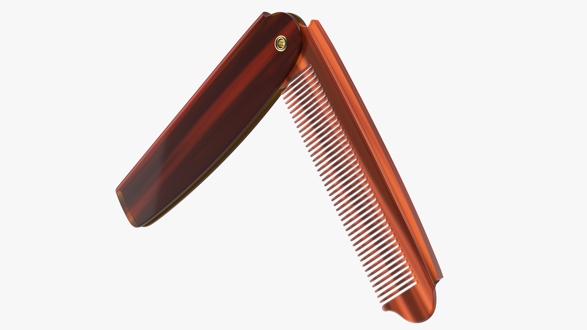 3D model Folding Pocket Comb Brown