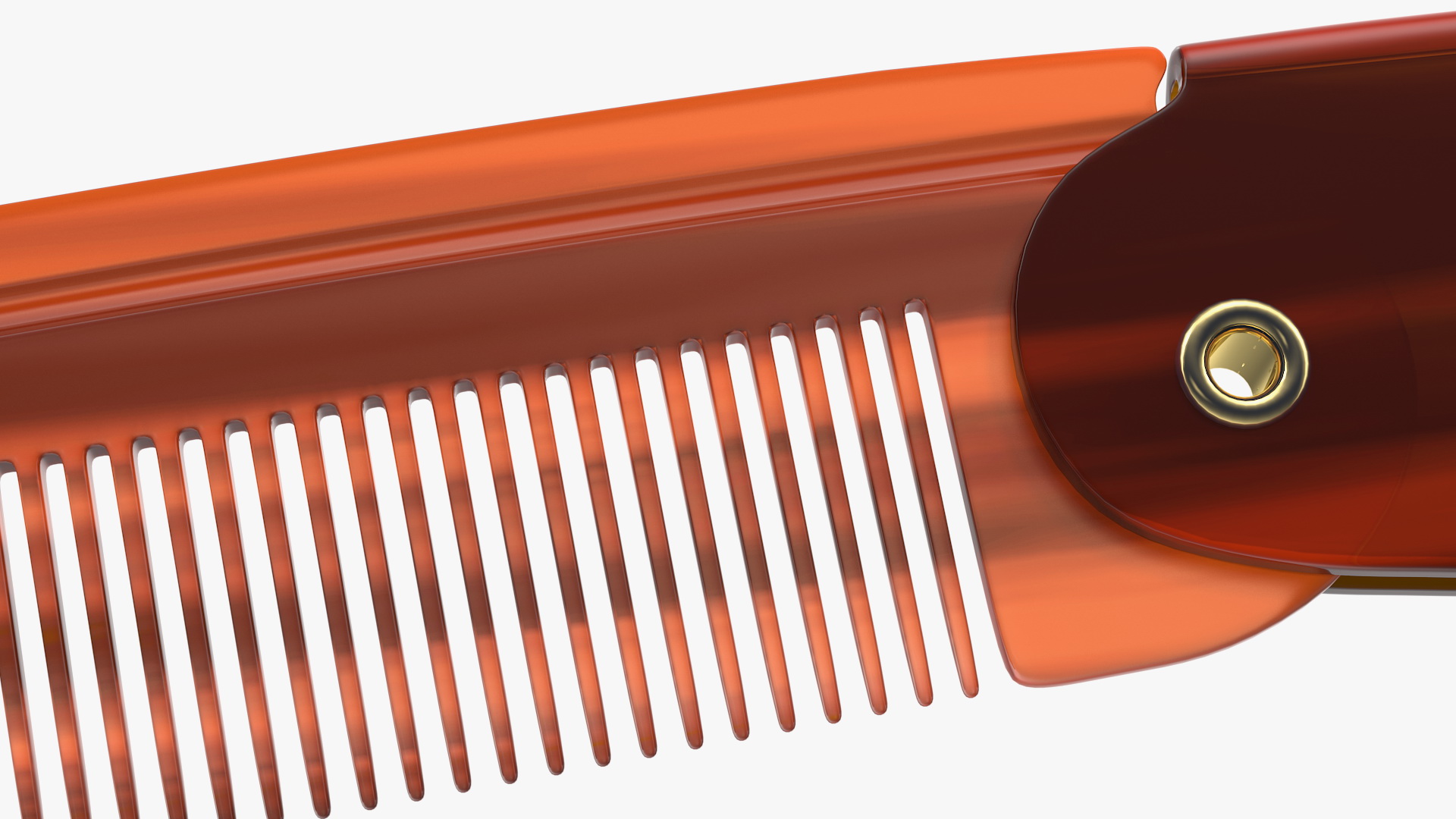 3D model Folding Pocket Comb Brown