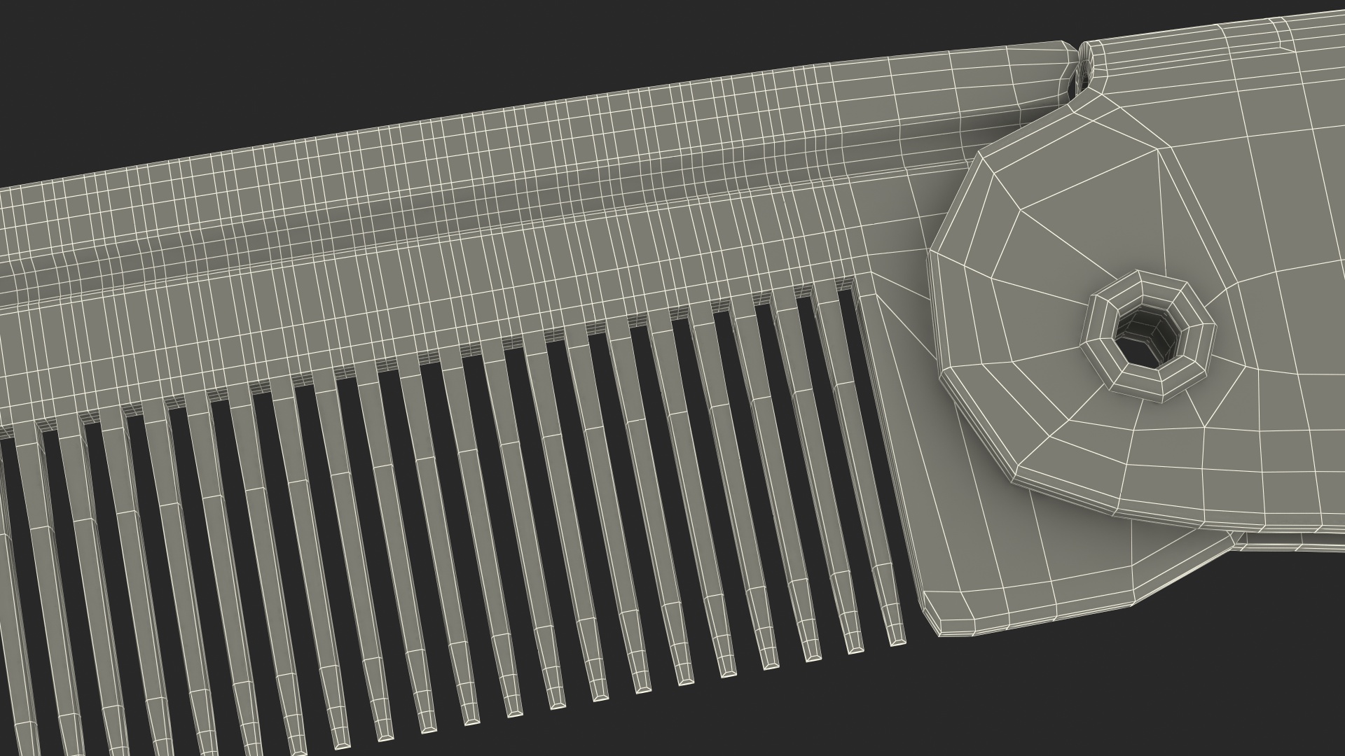 3D model Folding Pocket Comb Brown