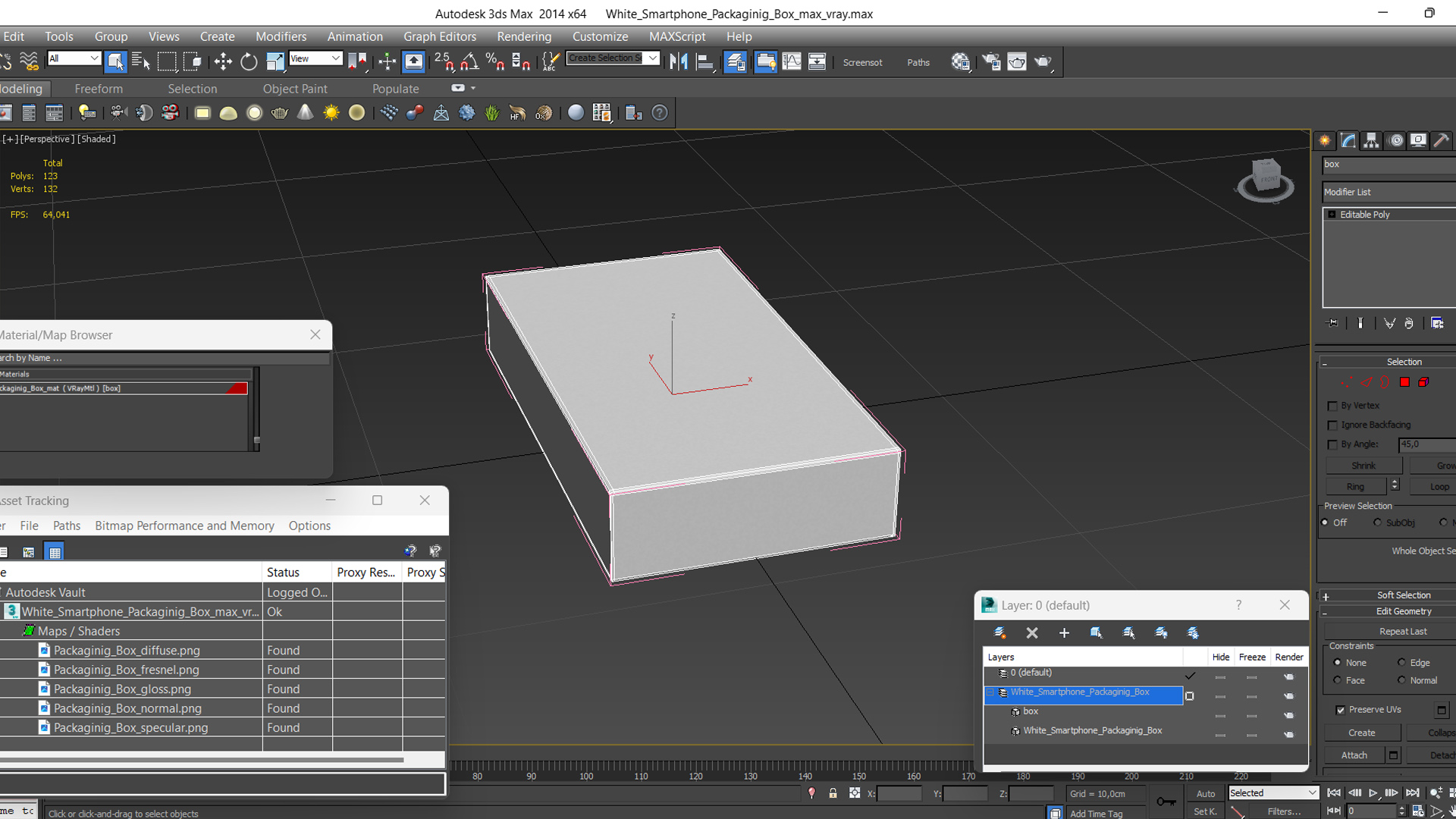 3D White Smartphone Packaginig Box