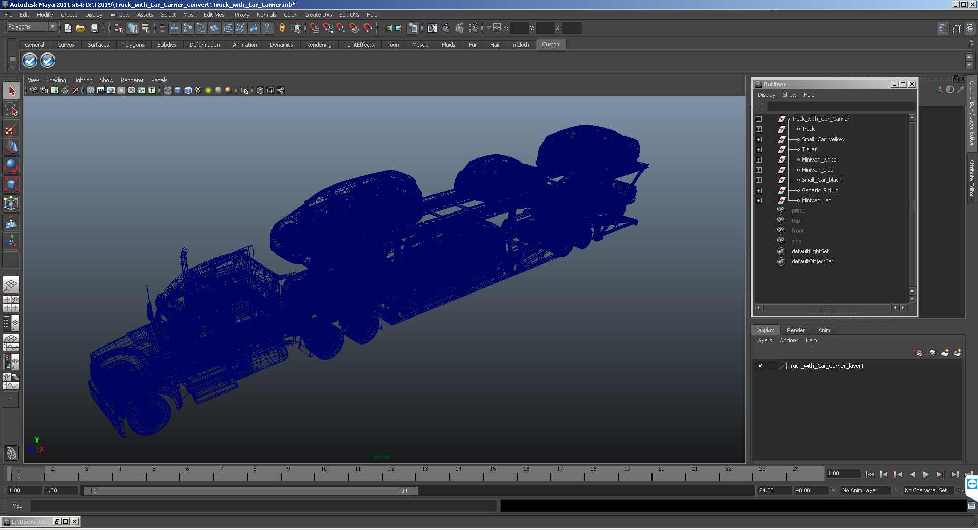 Truck with Car Carrier 3D