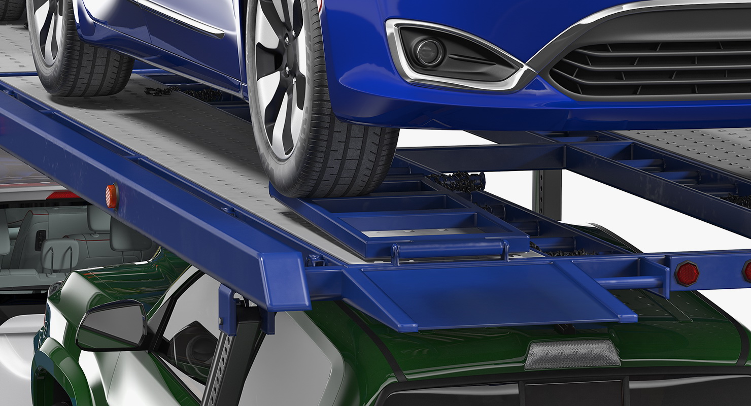 Truck with Car Carrier 3D