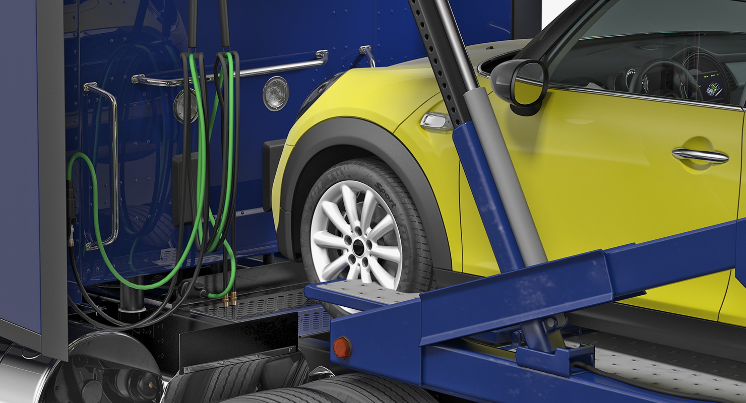 Truck with Car Carrier 3D