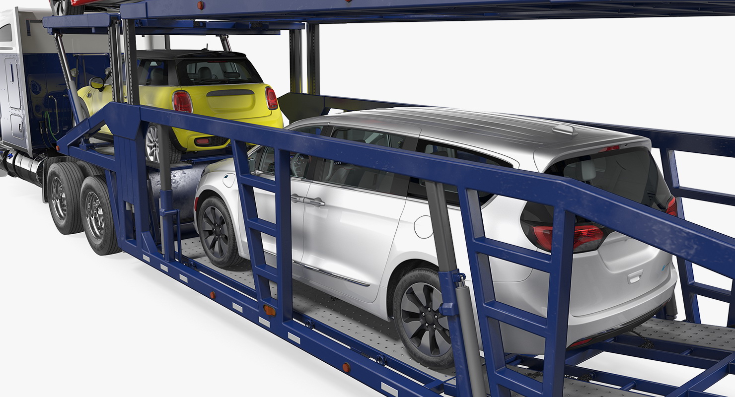 Truck with Car Carrier 3D