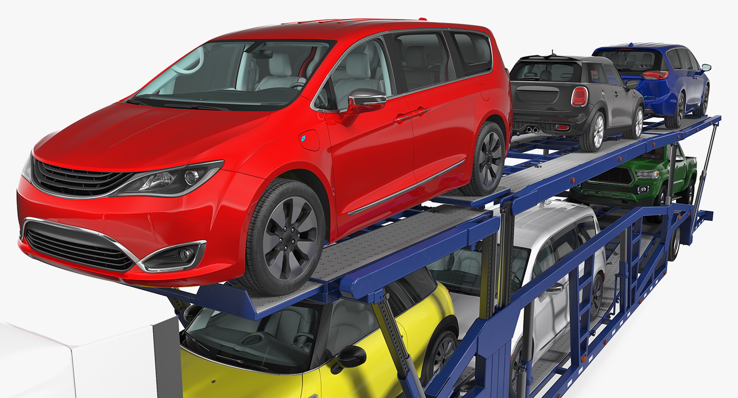 Truck with Car Carrier 3D