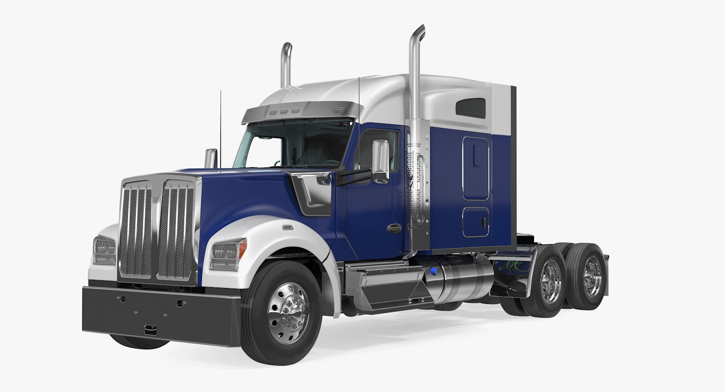 Truck with Car Carrier 3D