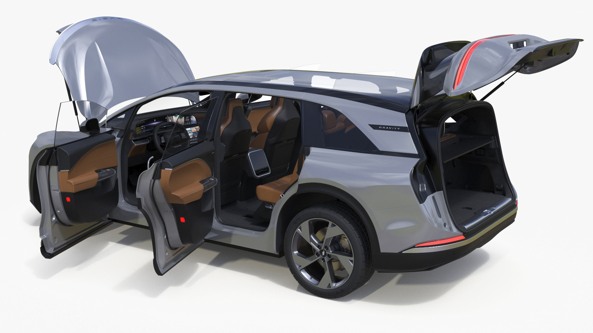 3D Lucid Gravity 2024 Electric SUV Rigged model