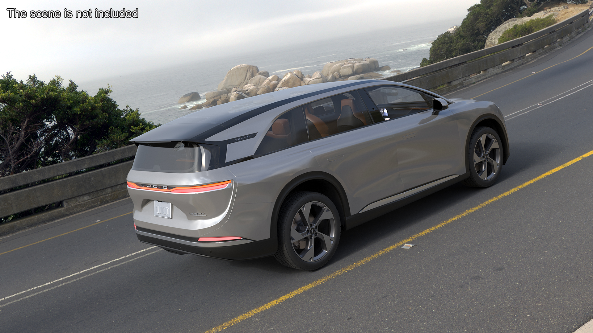 3D Lucid Gravity 2024 Electric SUV Rigged model