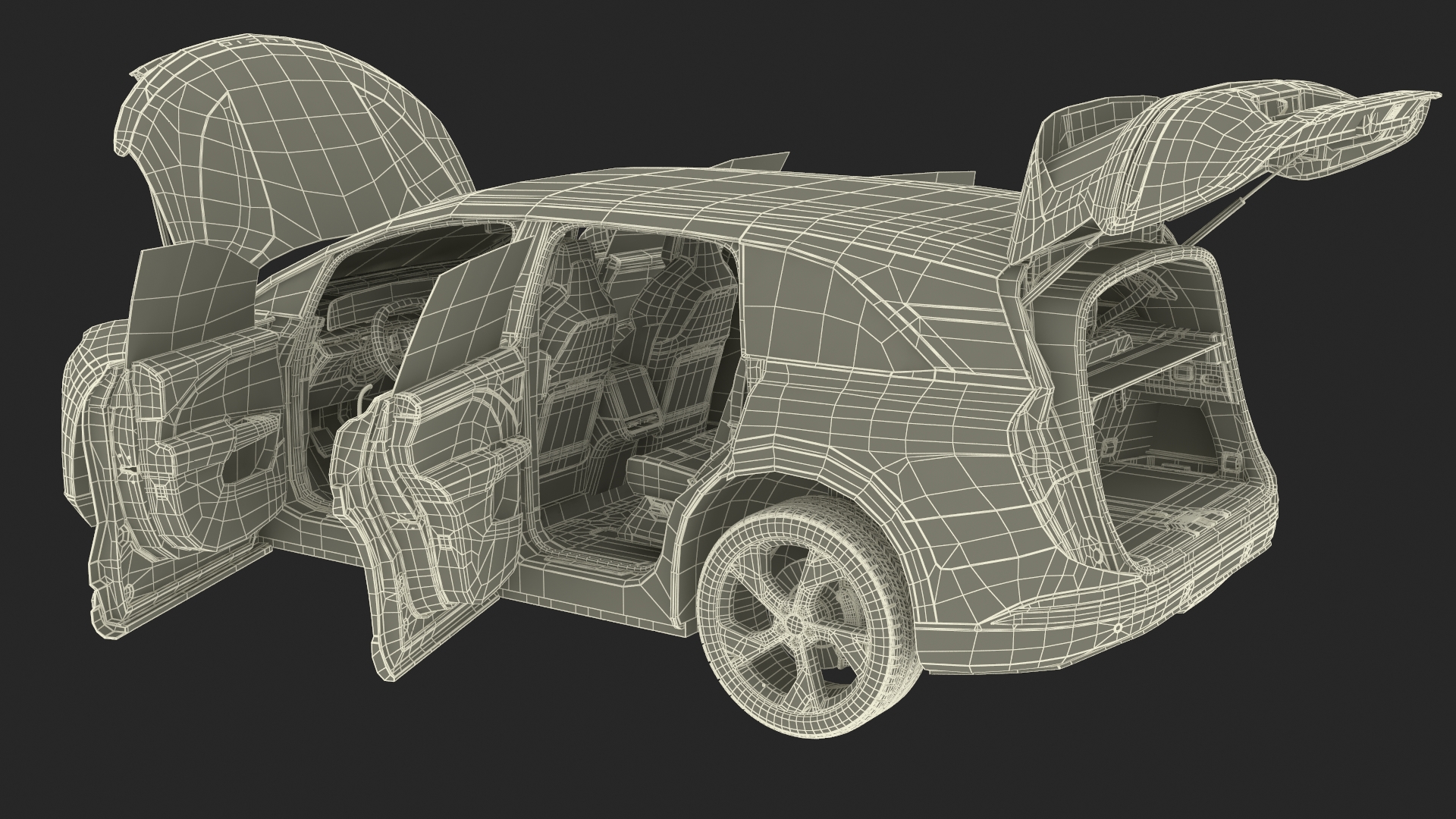 3D Lucid Gravity 2024 Electric SUV Rigged model