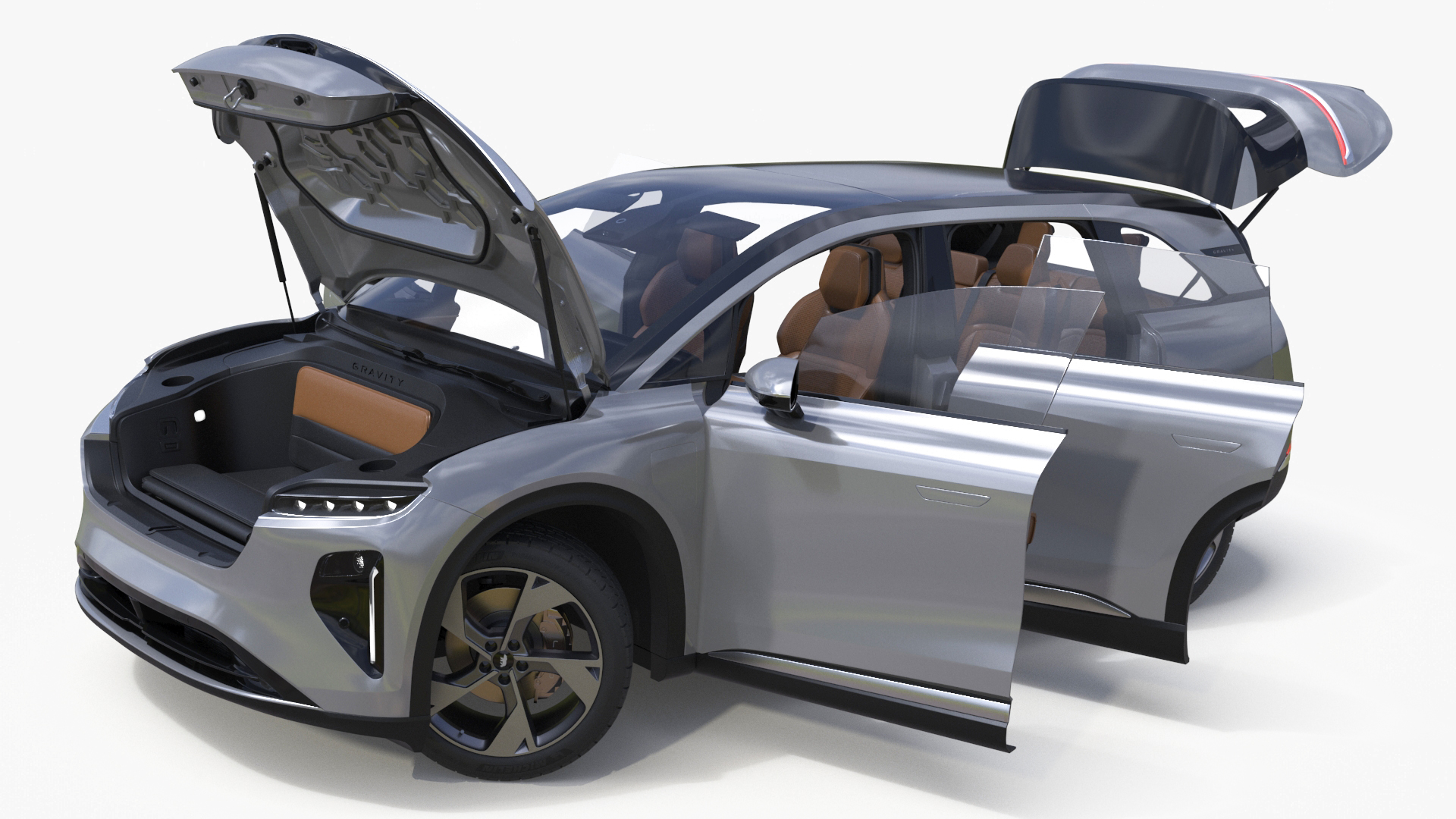 3D Lucid Gravity 2024 Electric SUV Rigged model
