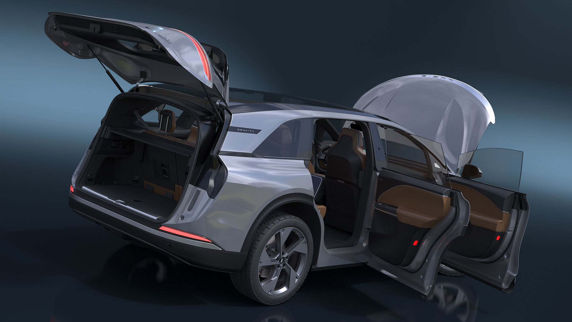 3D Lucid Gravity 2024 Electric SUV Rigged model