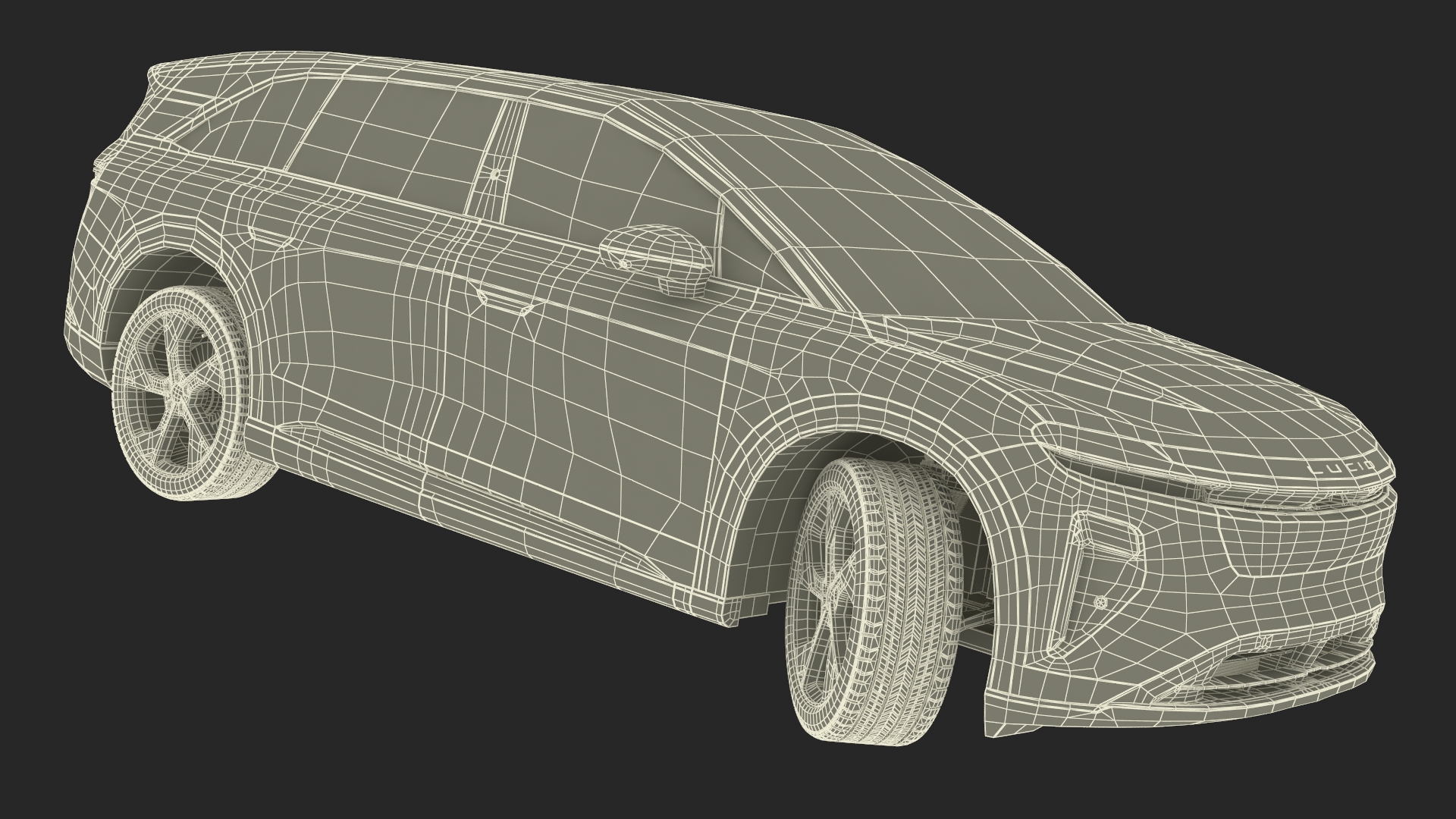 3D Lucid Gravity 2024 Electric SUV Rigged model