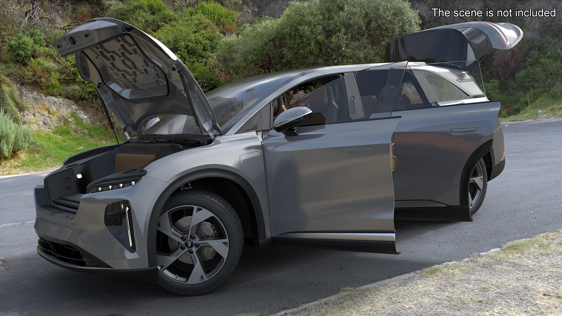 3D Lucid Gravity 2024 Electric SUV Rigged model