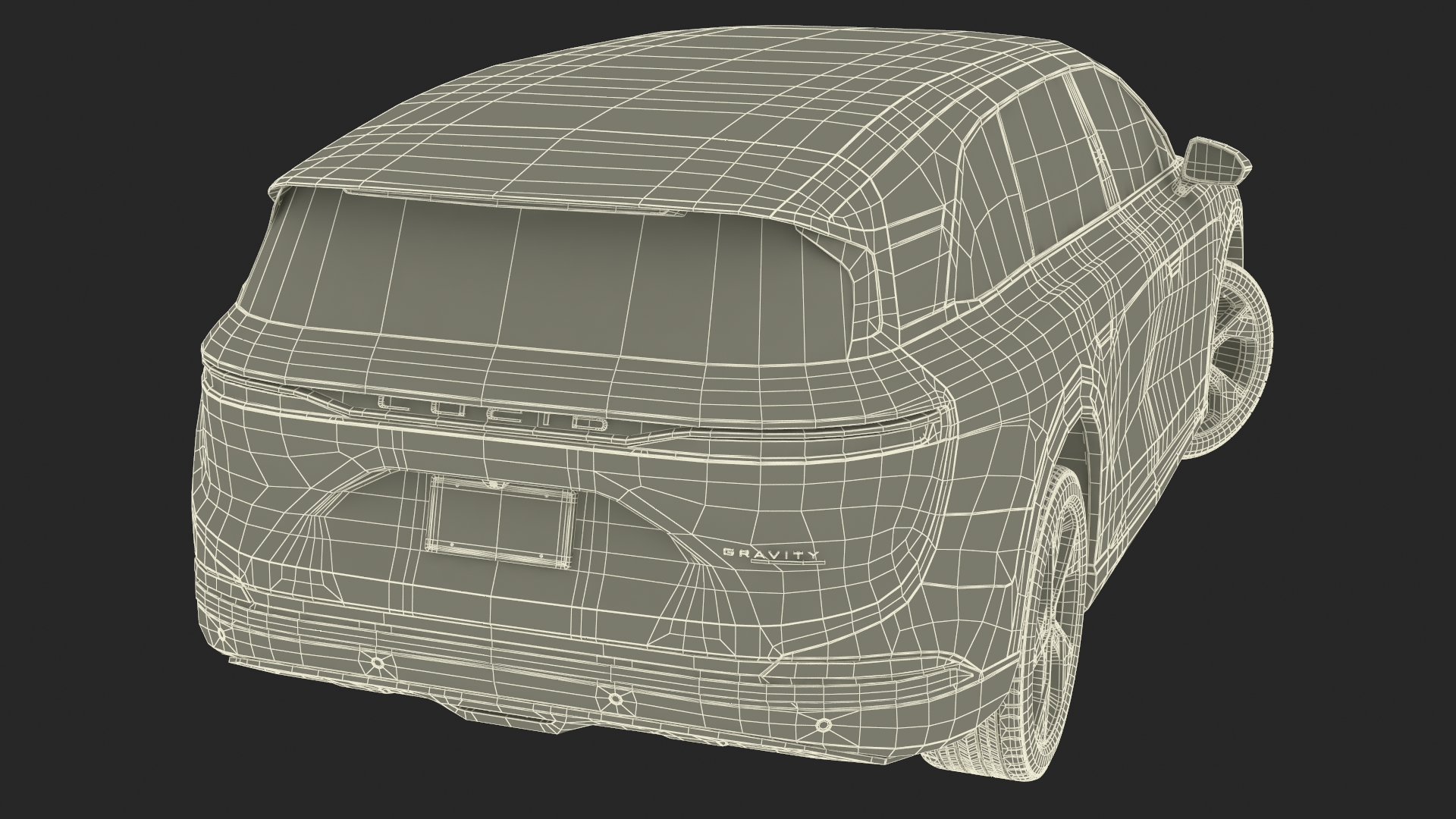 3D Lucid Gravity 2024 Electric SUV Rigged model