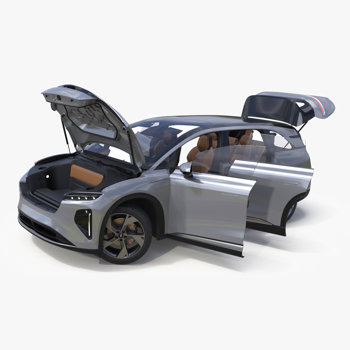 3D Lucid Gravity 2024 Electric SUV Rigged model