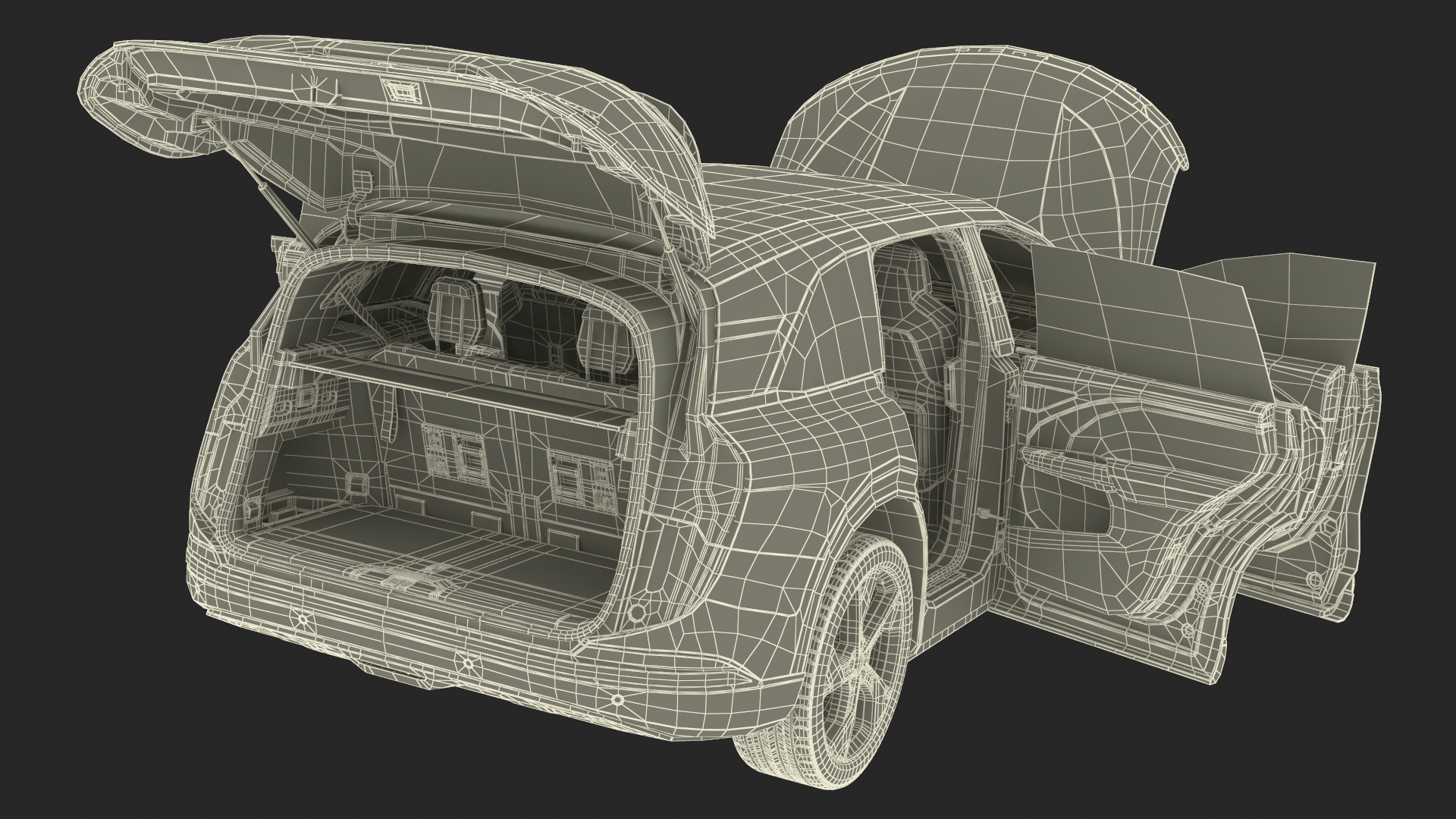 3D Lucid Gravity 2024 Electric SUV Rigged model