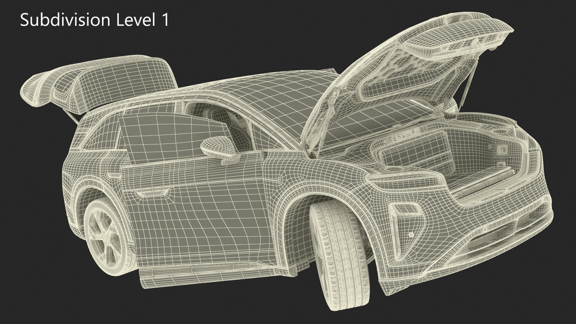 3D Lucid Gravity 2024 Electric SUV Rigged model