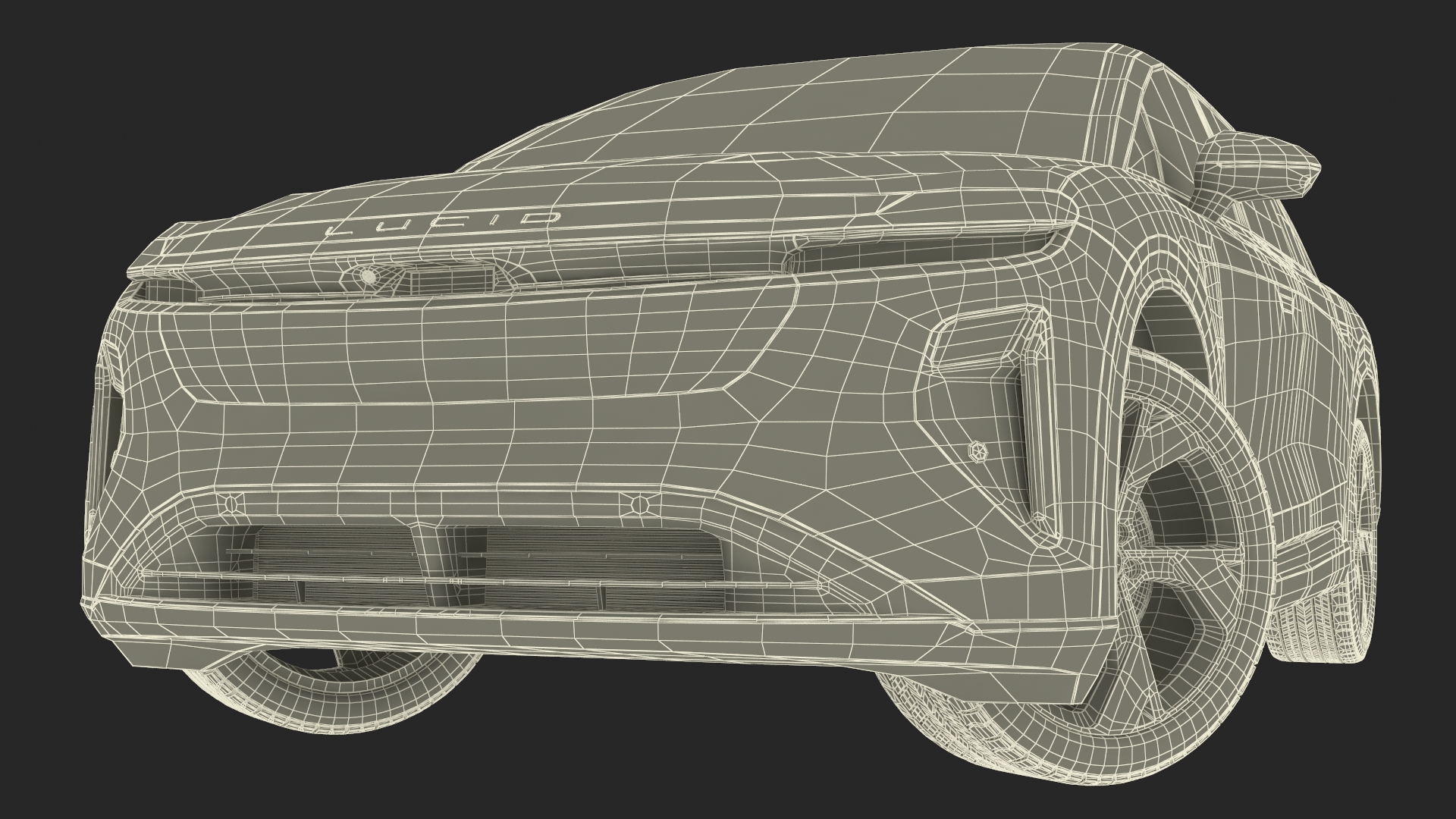 3D Lucid Gravity 2024 Electric SUV Rigged model