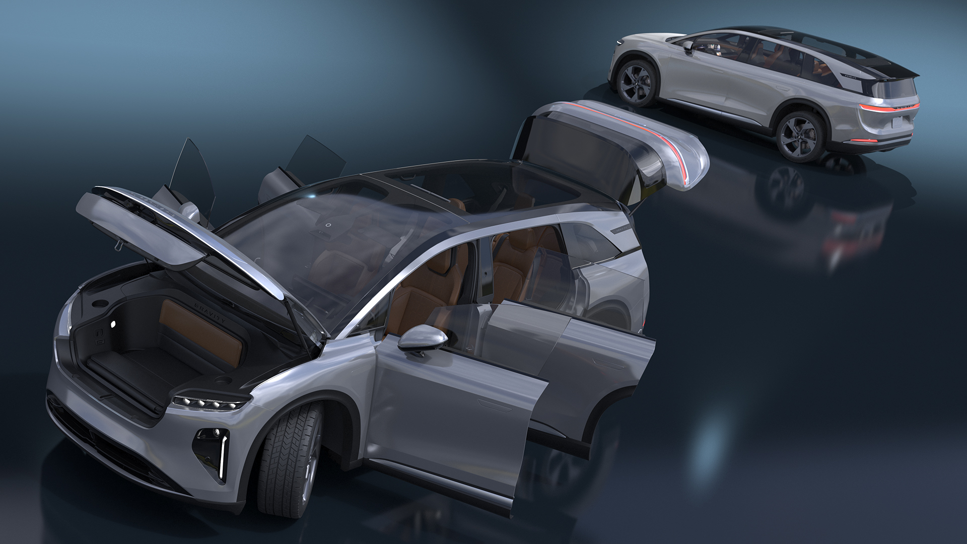 3D Lucid Gravity 2024 Electric SUV Rigged model